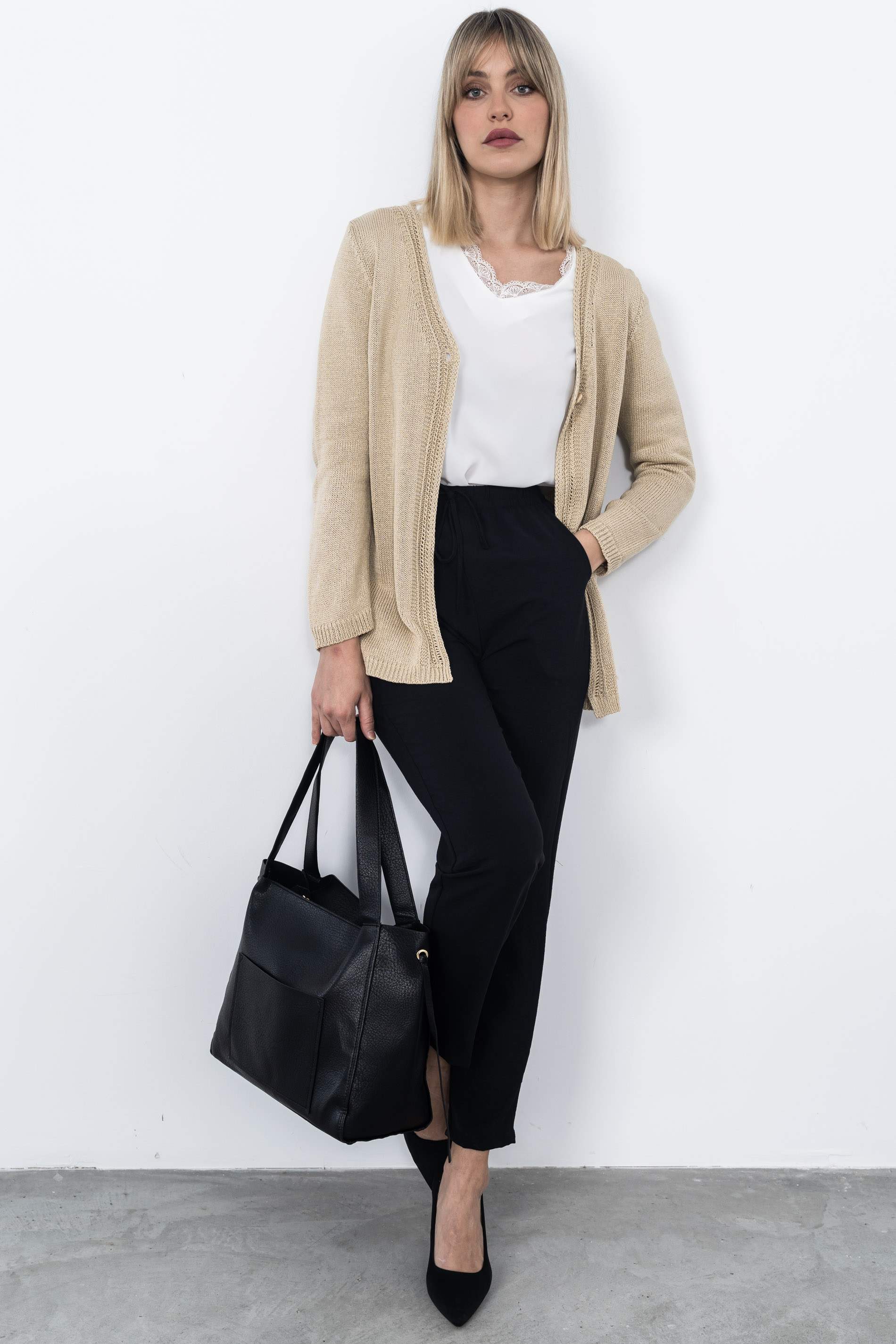 BOLSO SHOPPER BOLSILLO NEGRO