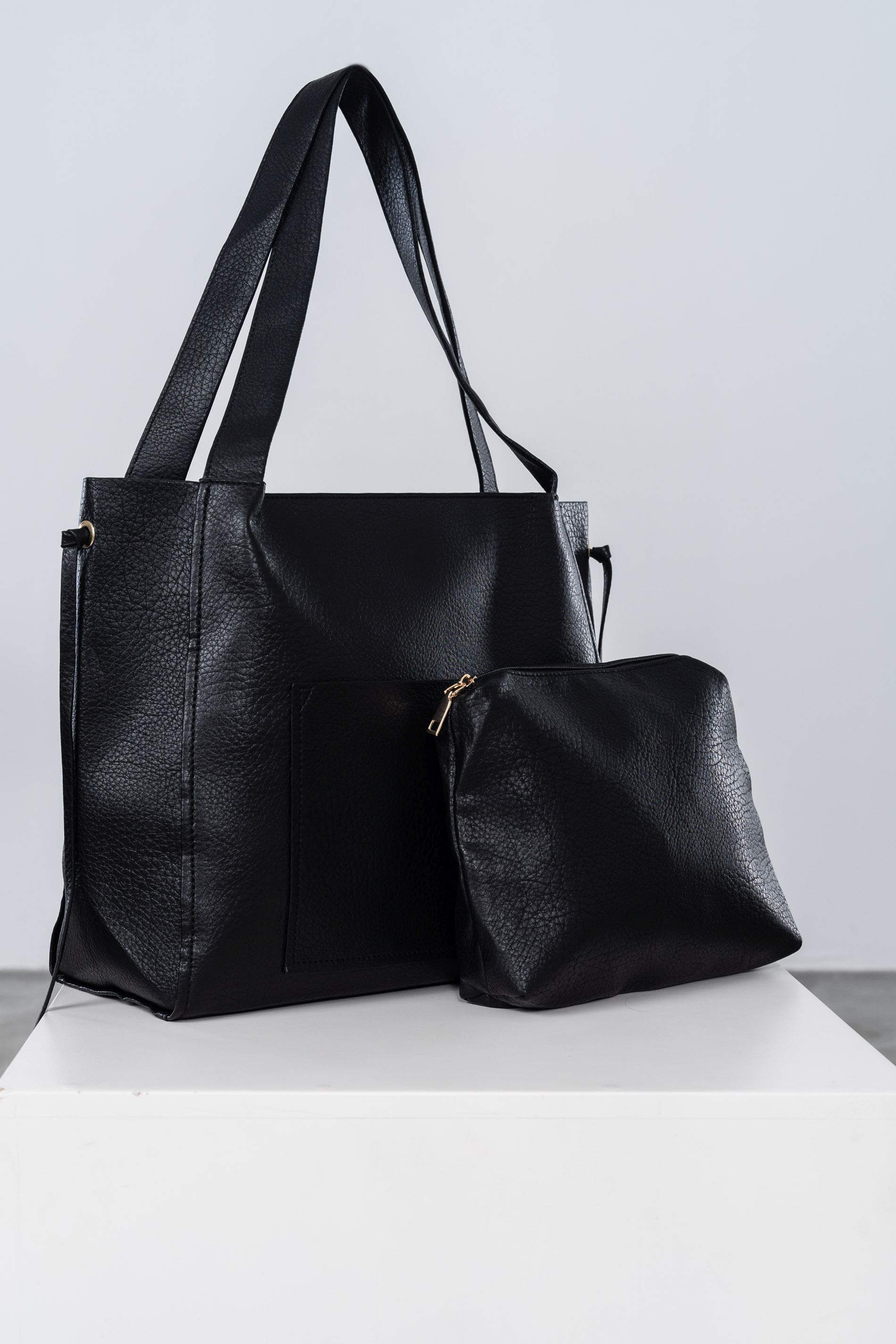 BOLSO SHOPPER BOLSILLO NEGRO