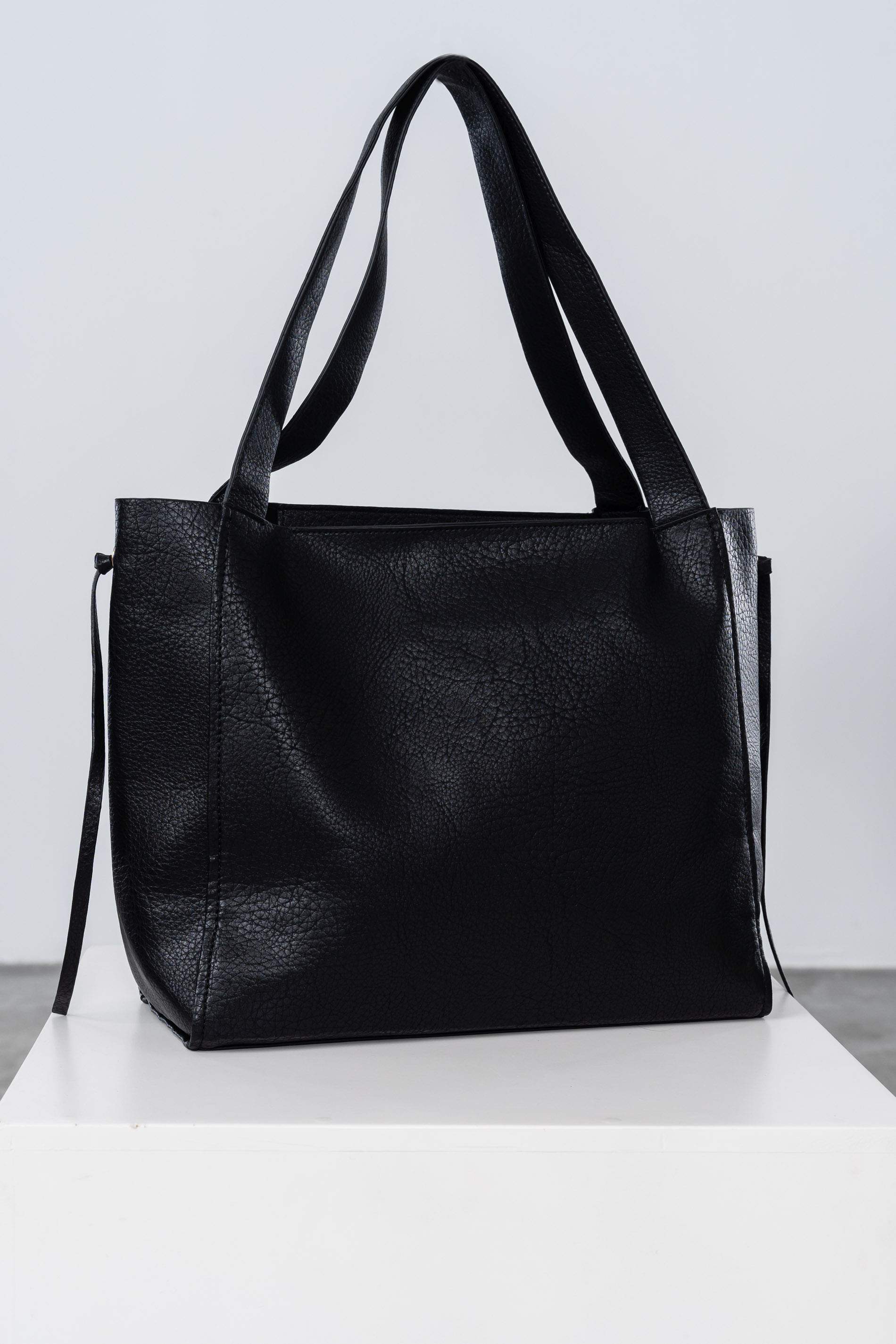 BOLSO SHOPPER BOLSILLO NEGRO