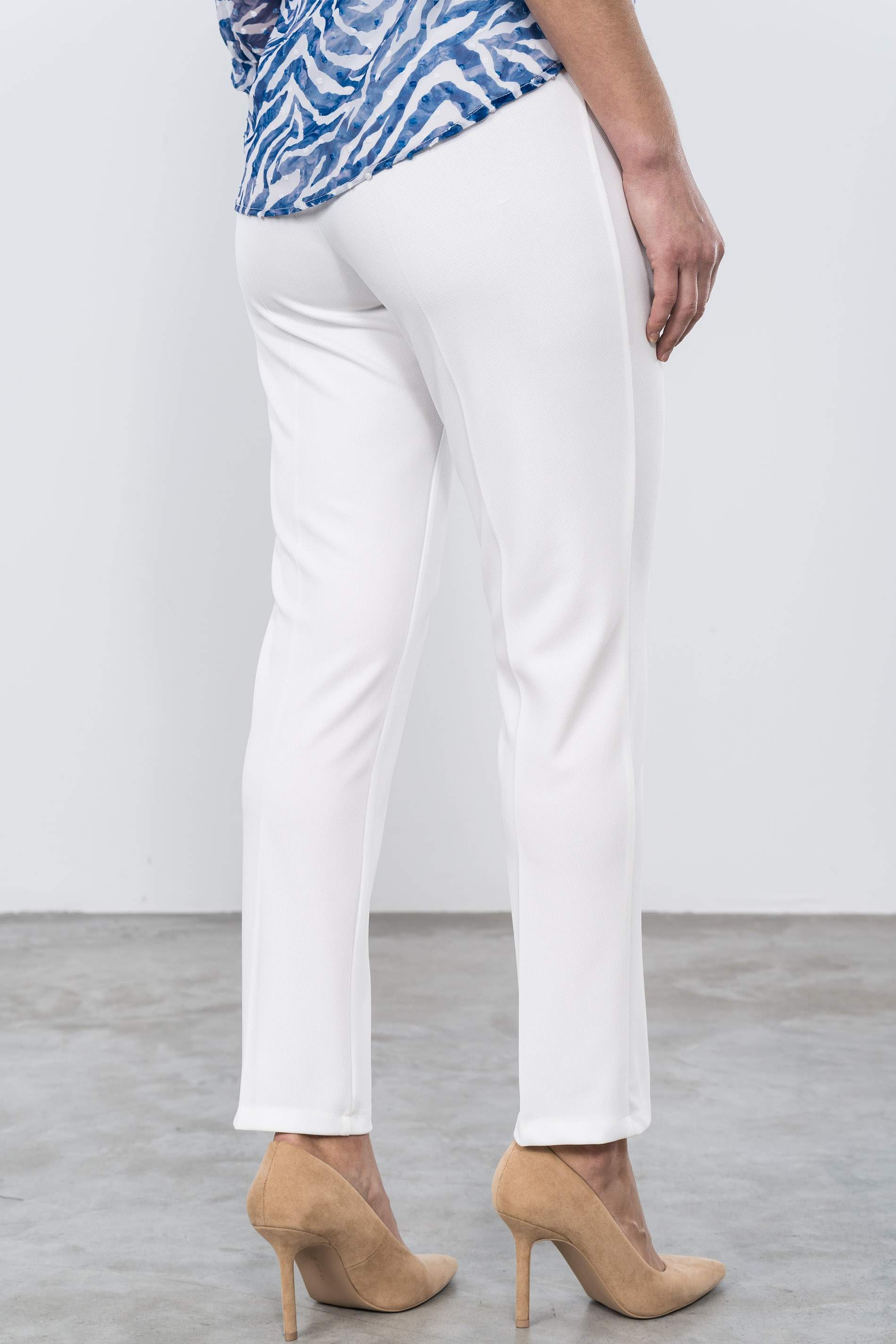 PANTALON VESTIR PIQUE BLANCO