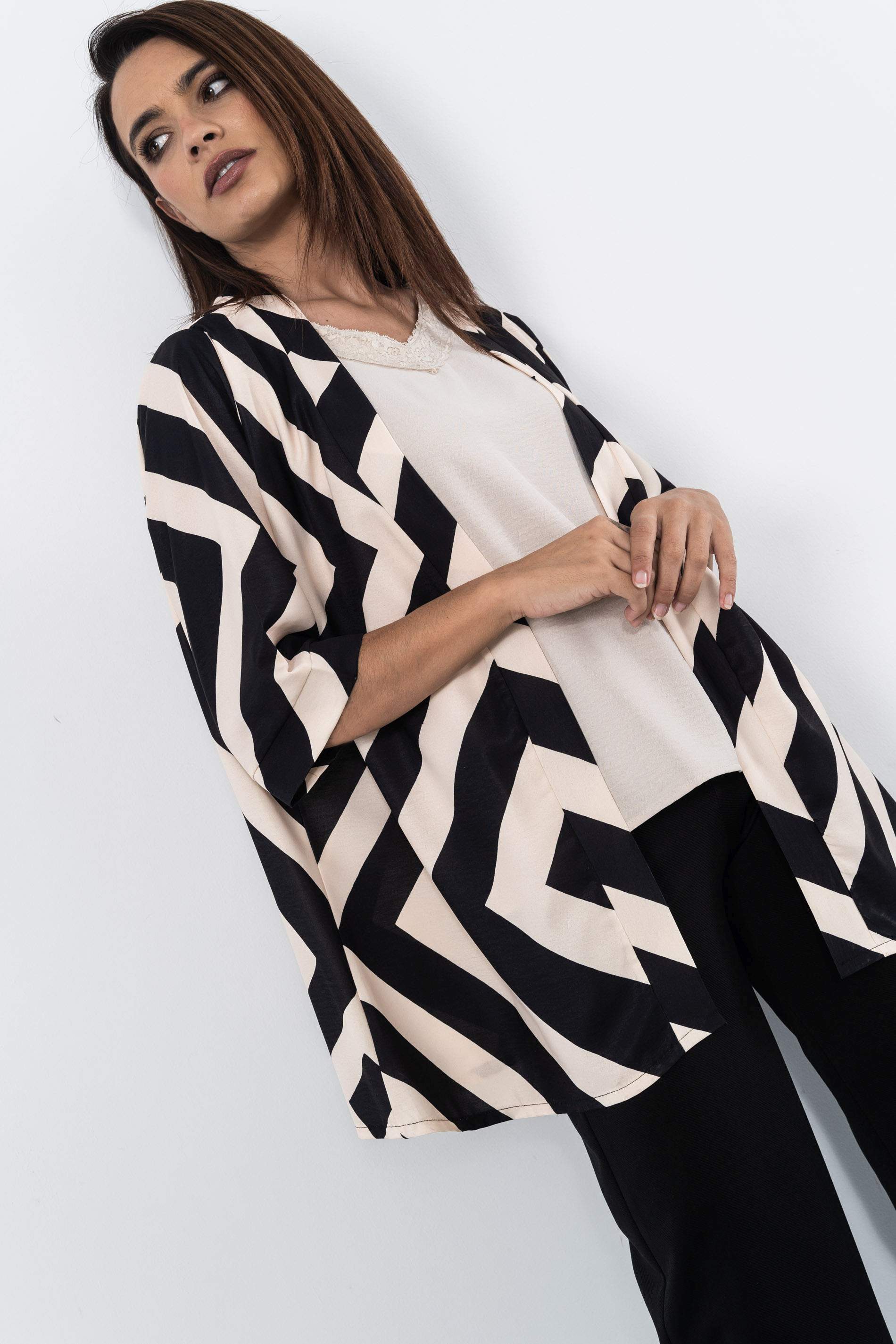 KIMONO BICOLOR GEOMETRICO