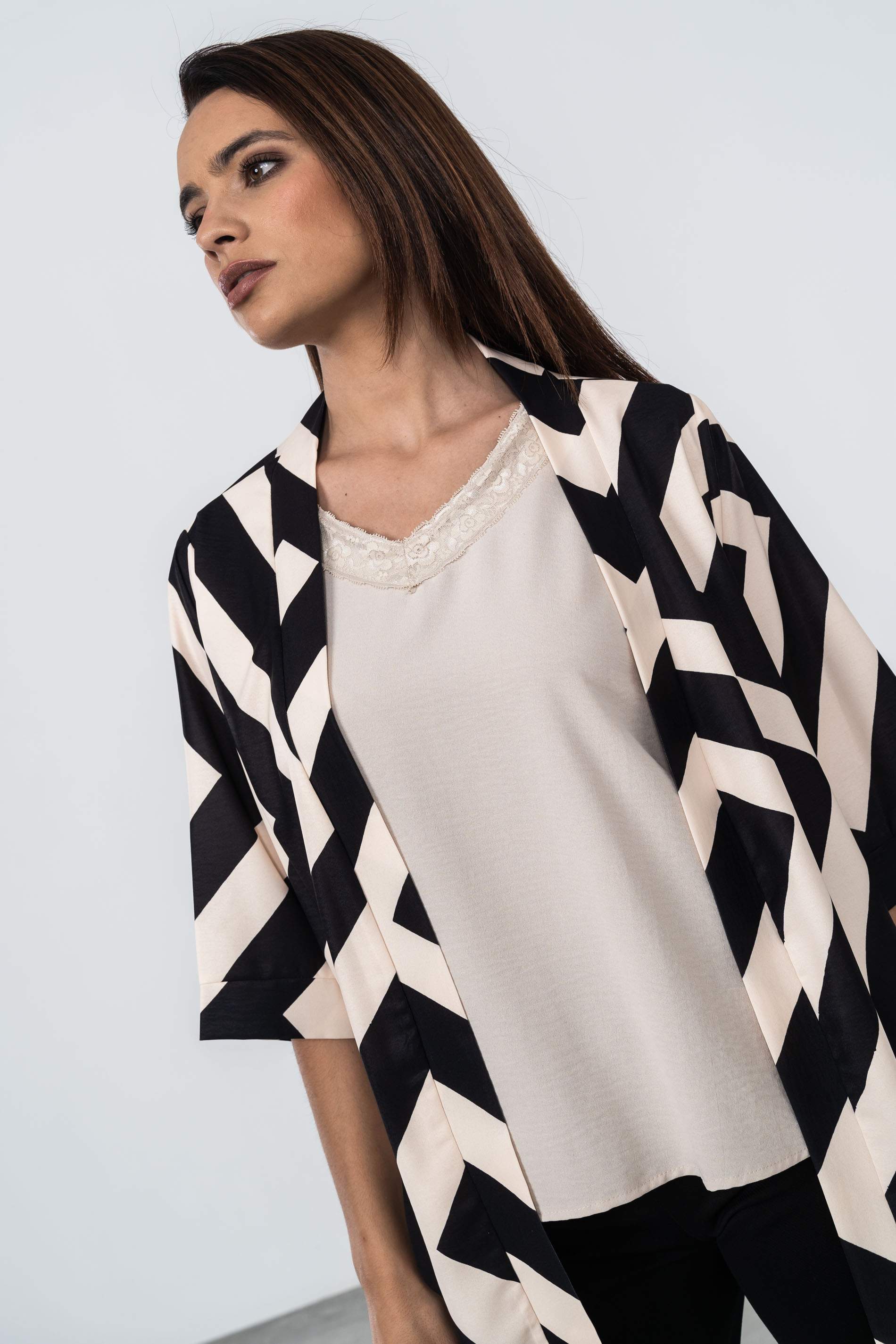 KIMONO BICOLOR GEOMETRICO