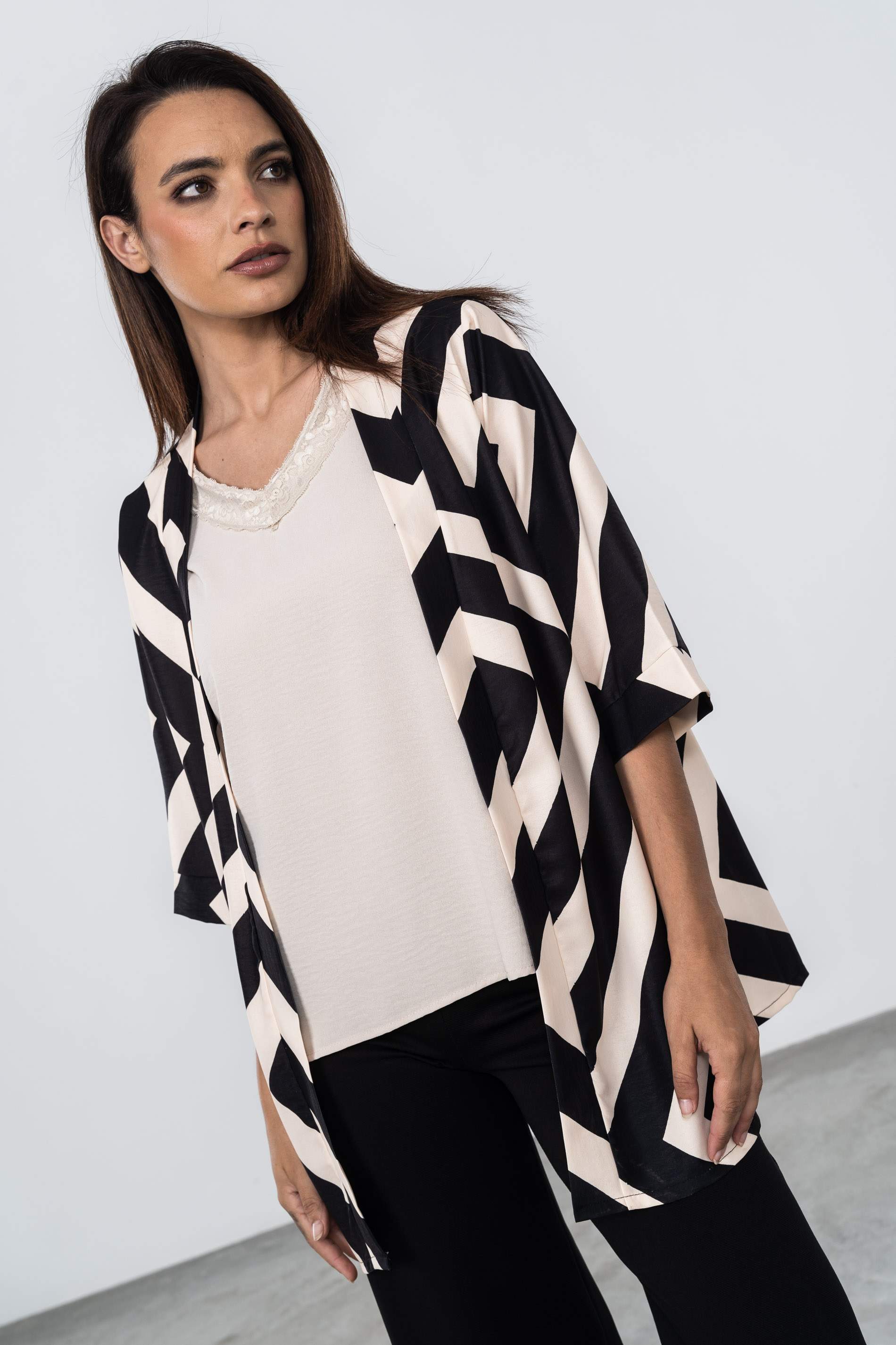 KIMONO BICOLOR GEOMETRICO