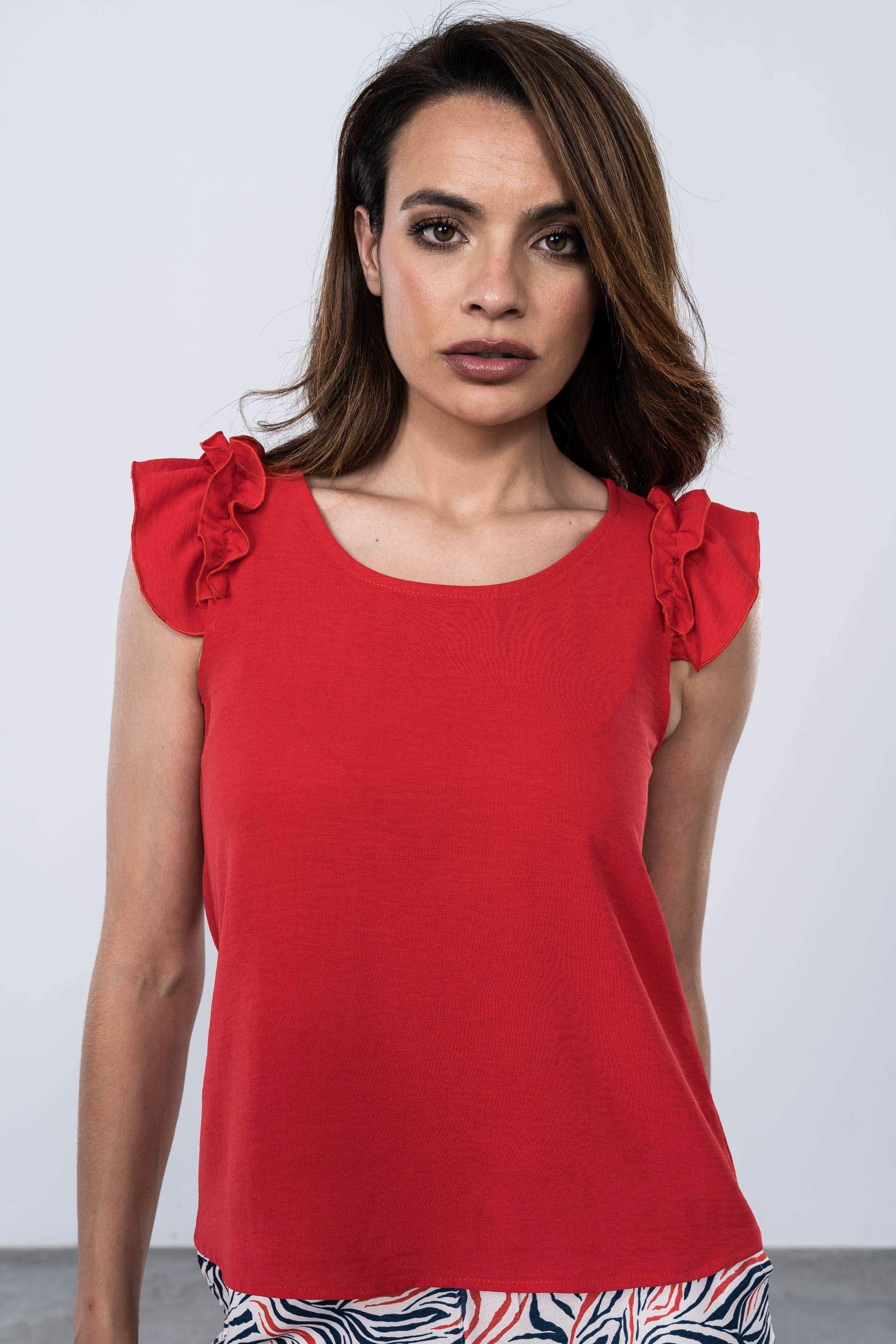 BLUSA VOLANTES SISAS ROJO