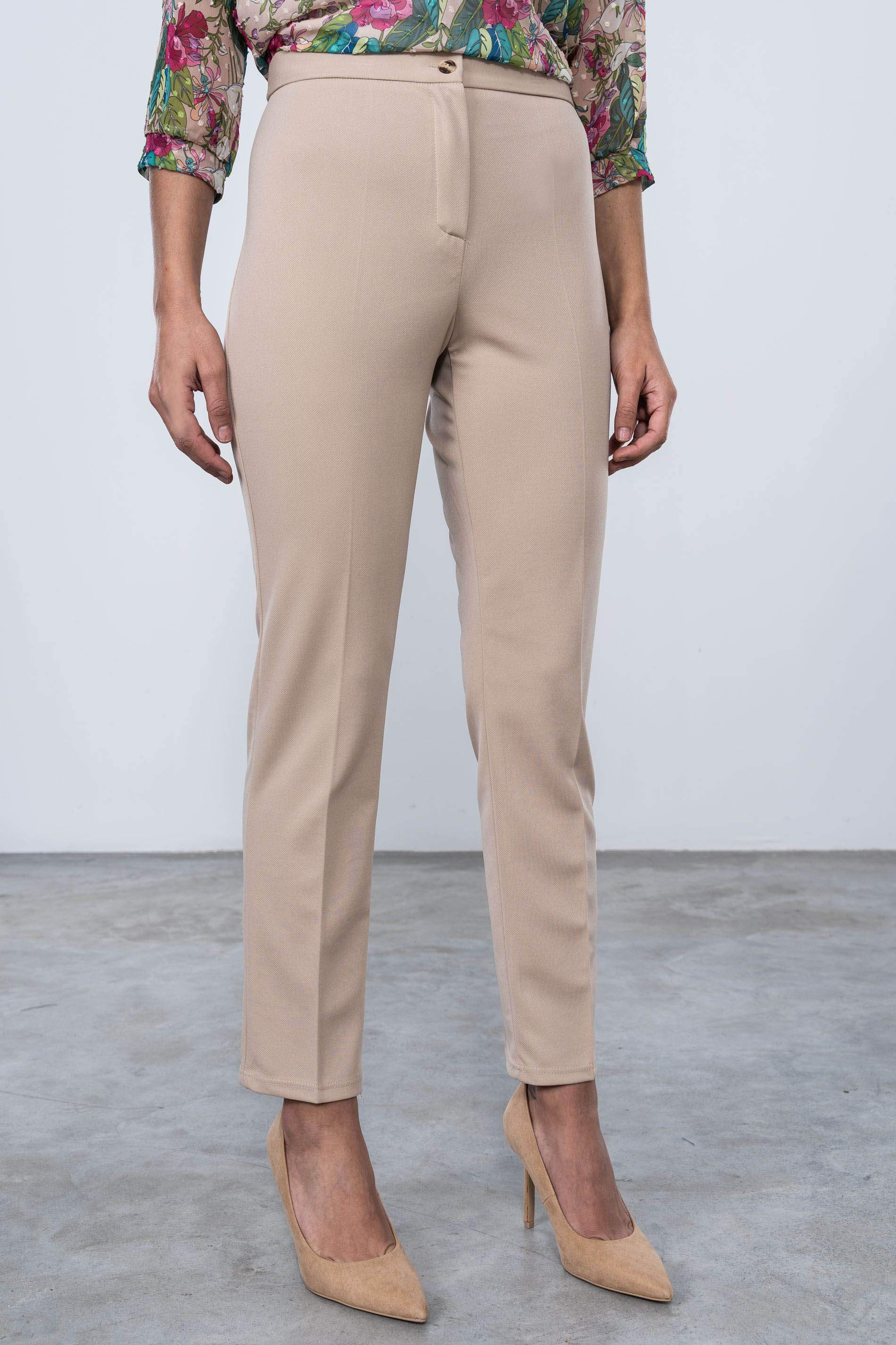 PANTALON GOMA CINTURA BEIGE