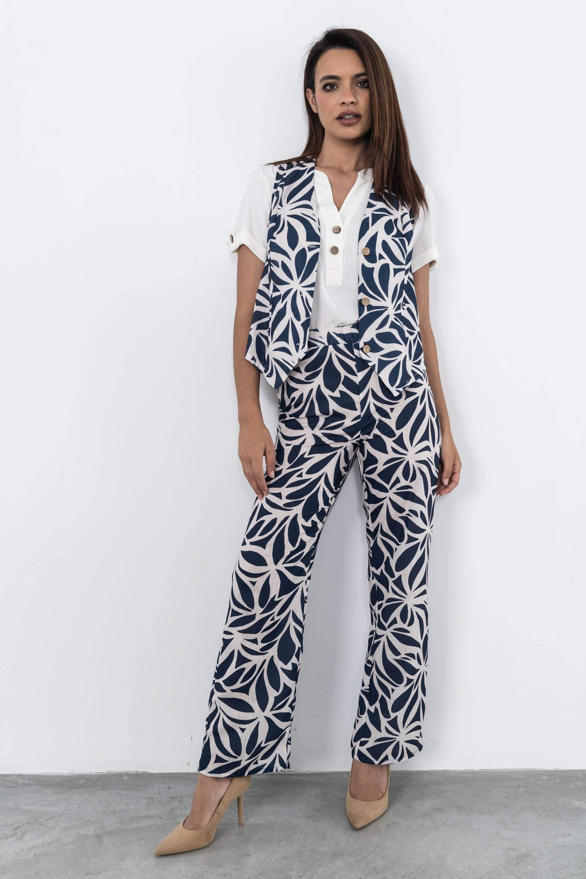 CHALECO FLORAL BOTONES