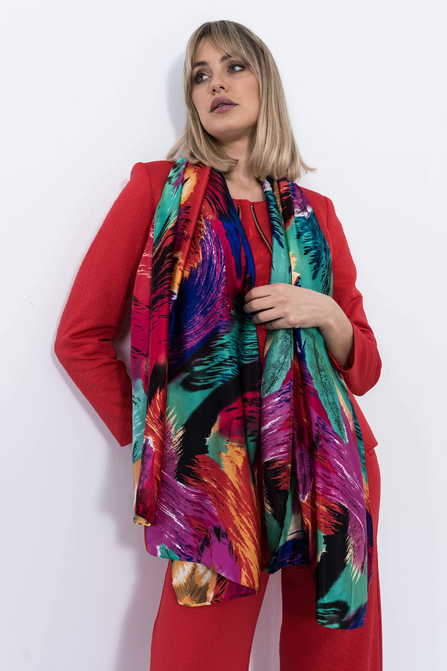 FOULARD EFECTO SEDA MIL PLUMAS