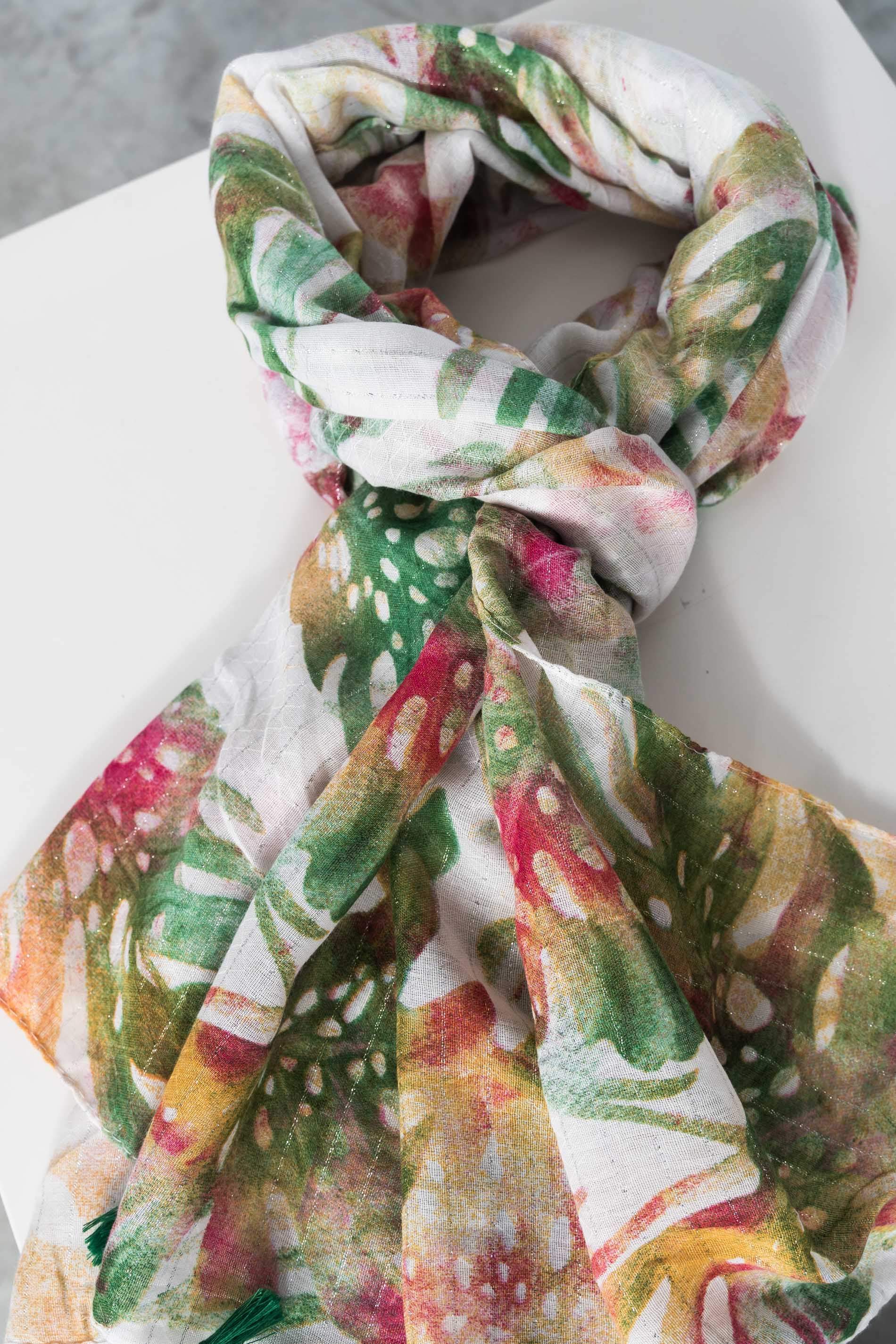 FOULARD HOJAS HILO LUREX