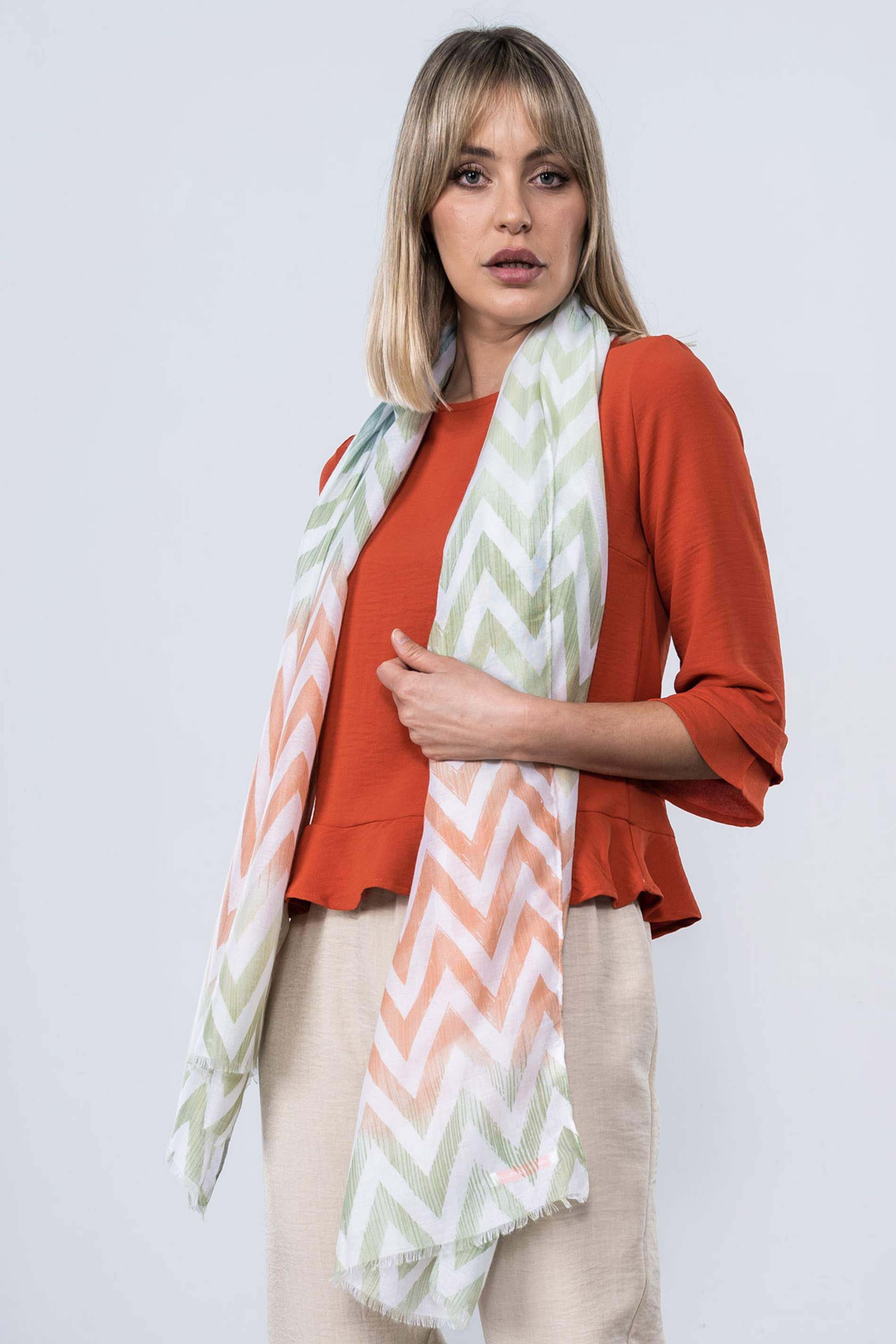 FOULARD GEOMETRICO PASTEL