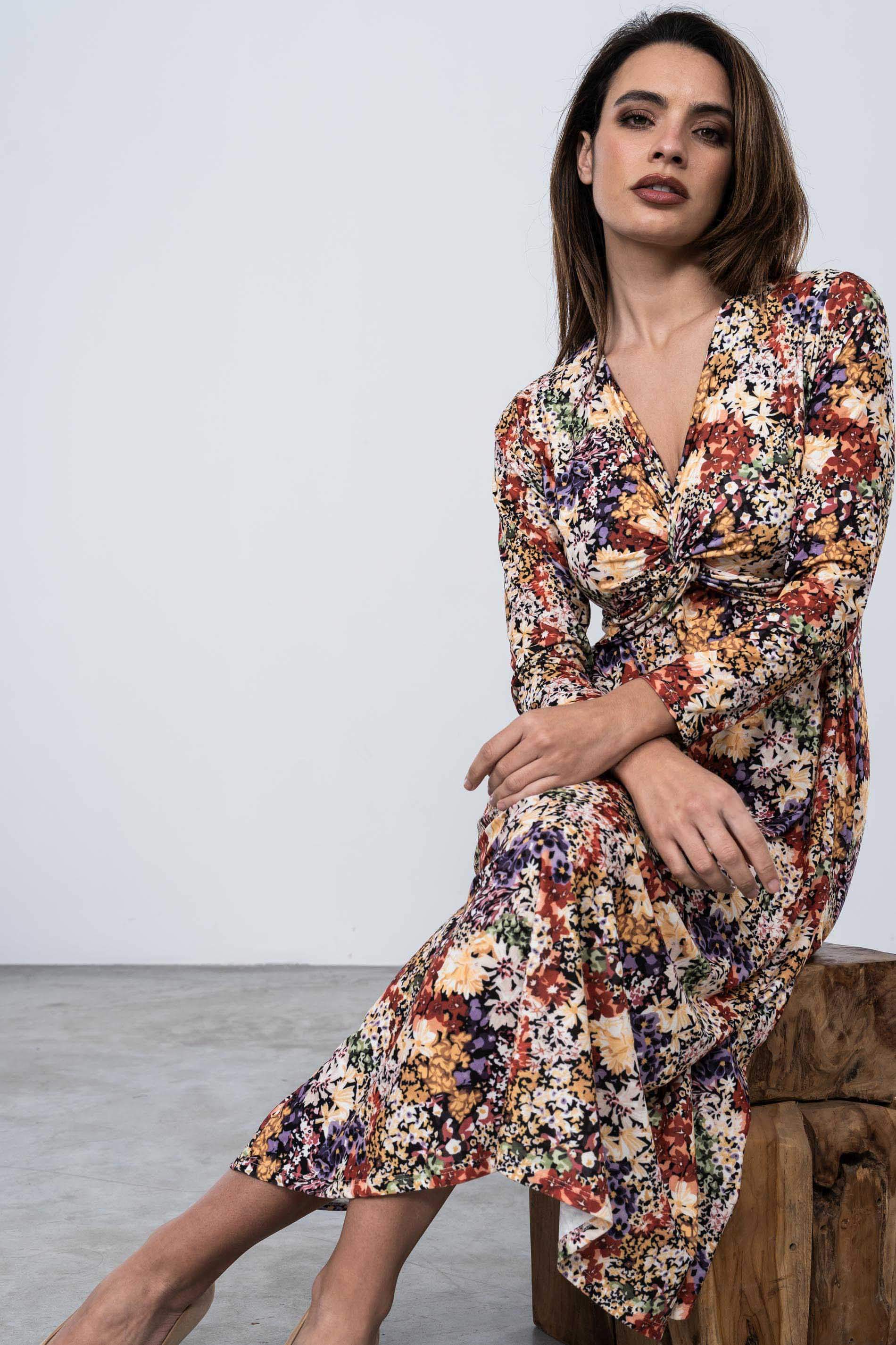 VESTIDO NUDO FLORAL