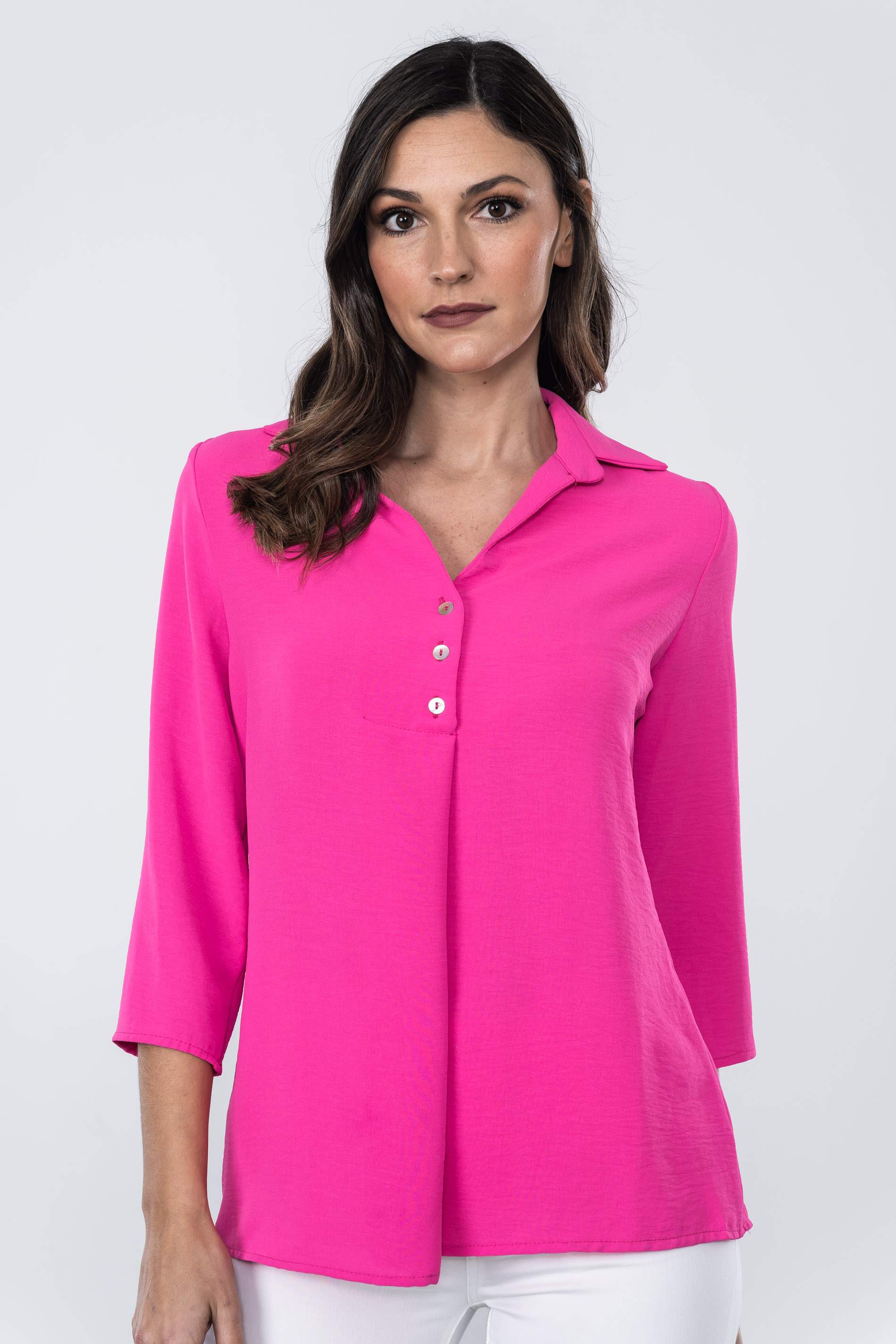 BLUSA BOTONES TABLA FUCSIA