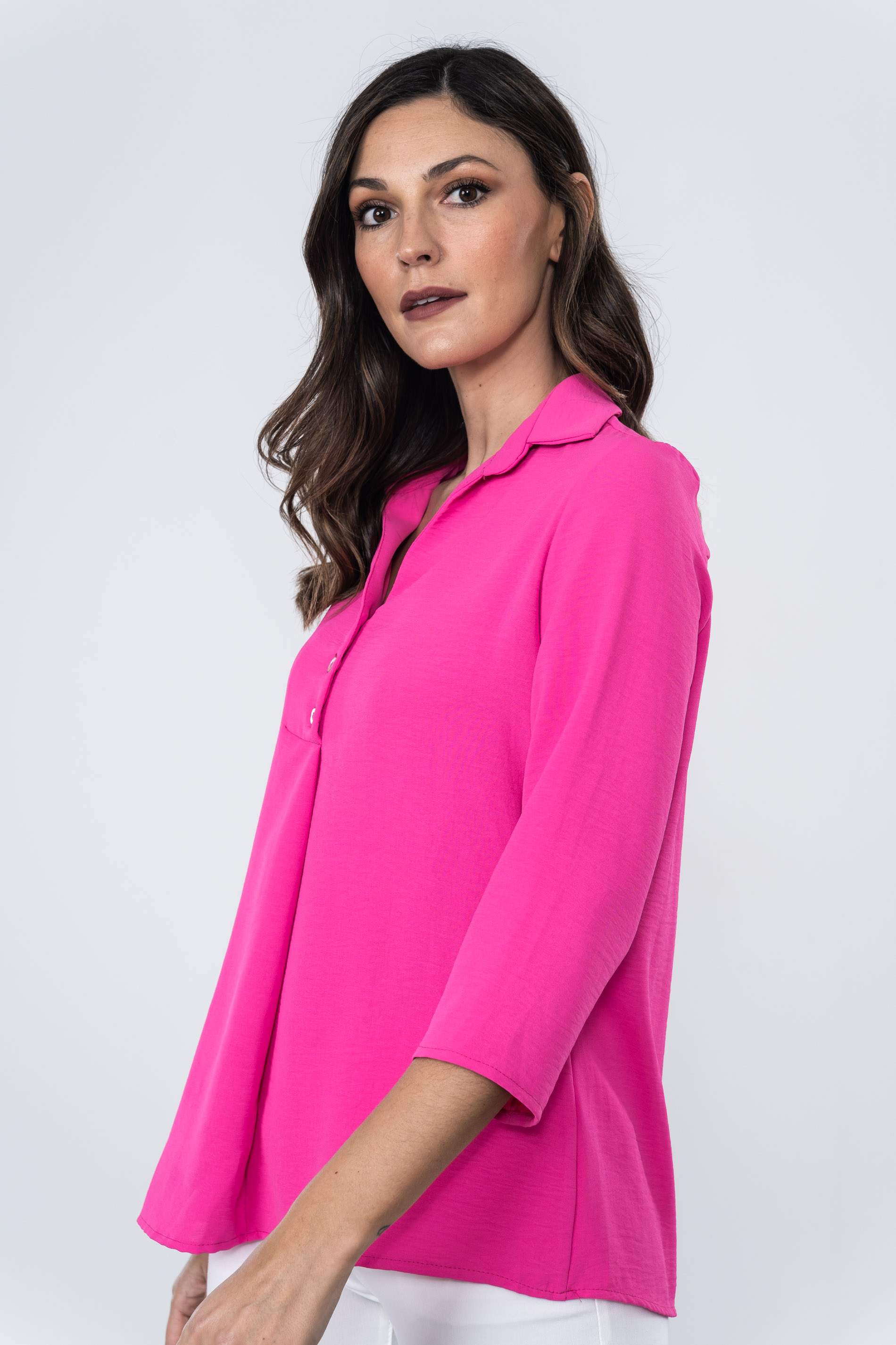 BLUSA BOTONES TABLA FUCSIA