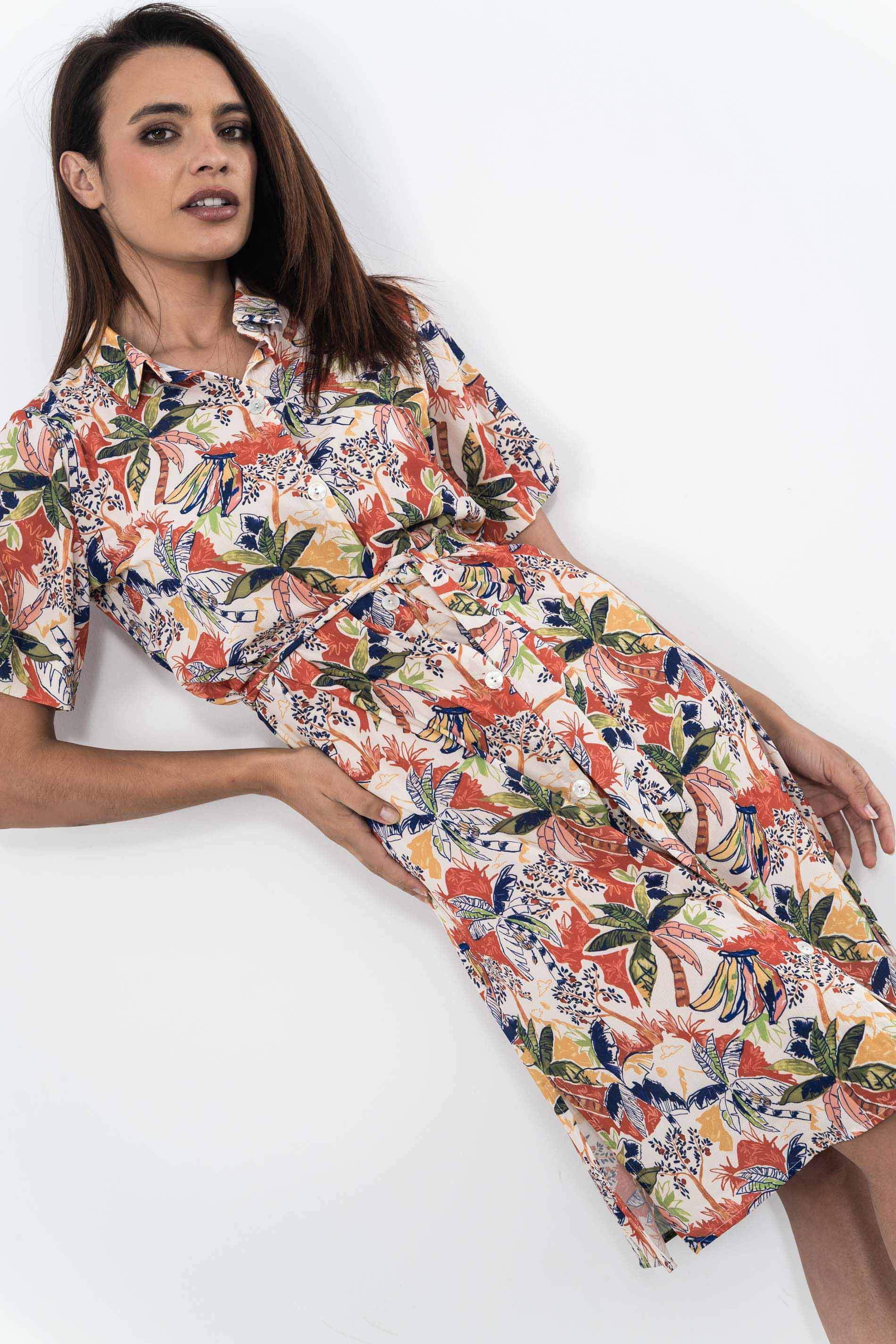 VESTIDO CAMISERO PALMERAS 