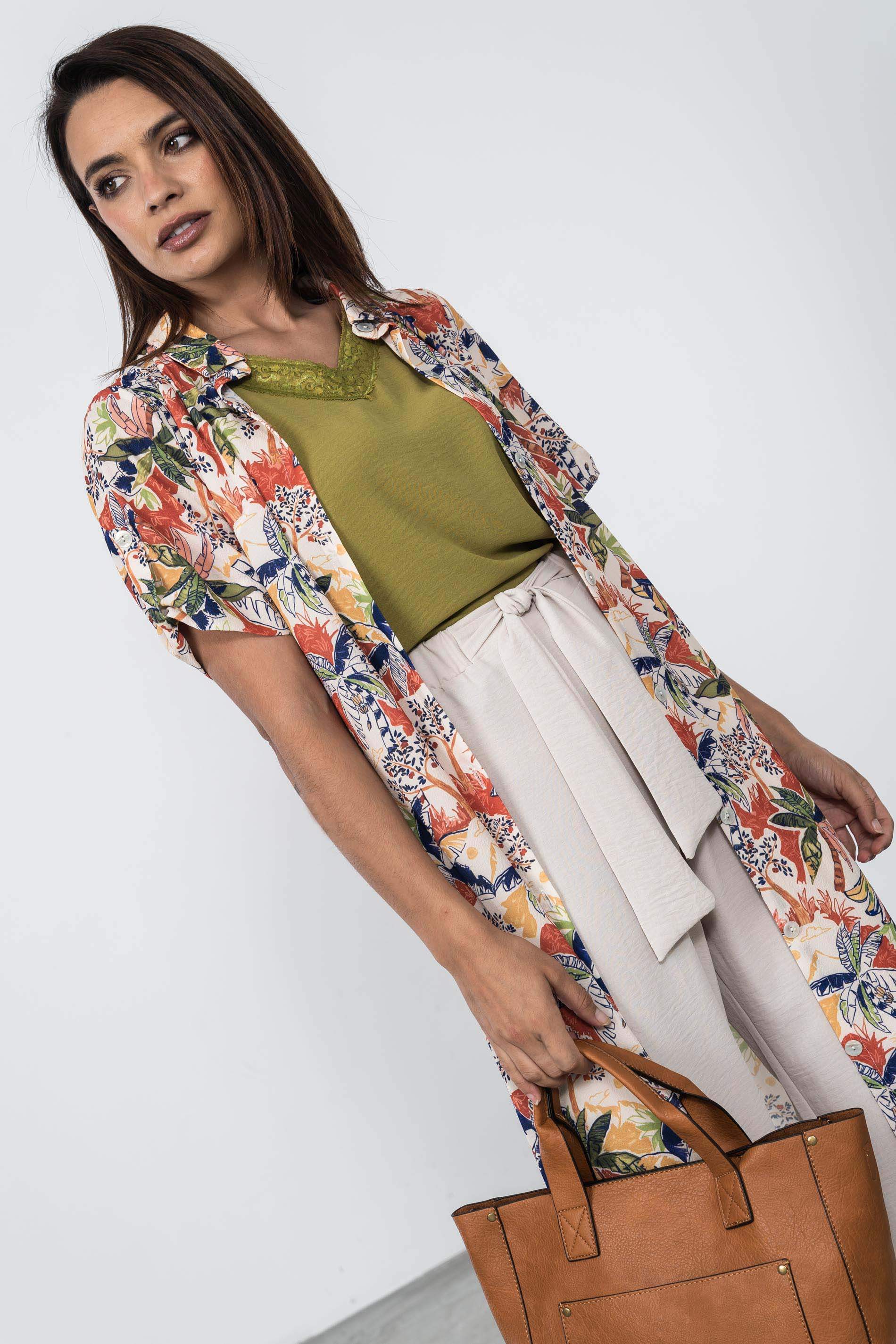 VESTIDO CAMISERO PALMERAS 
