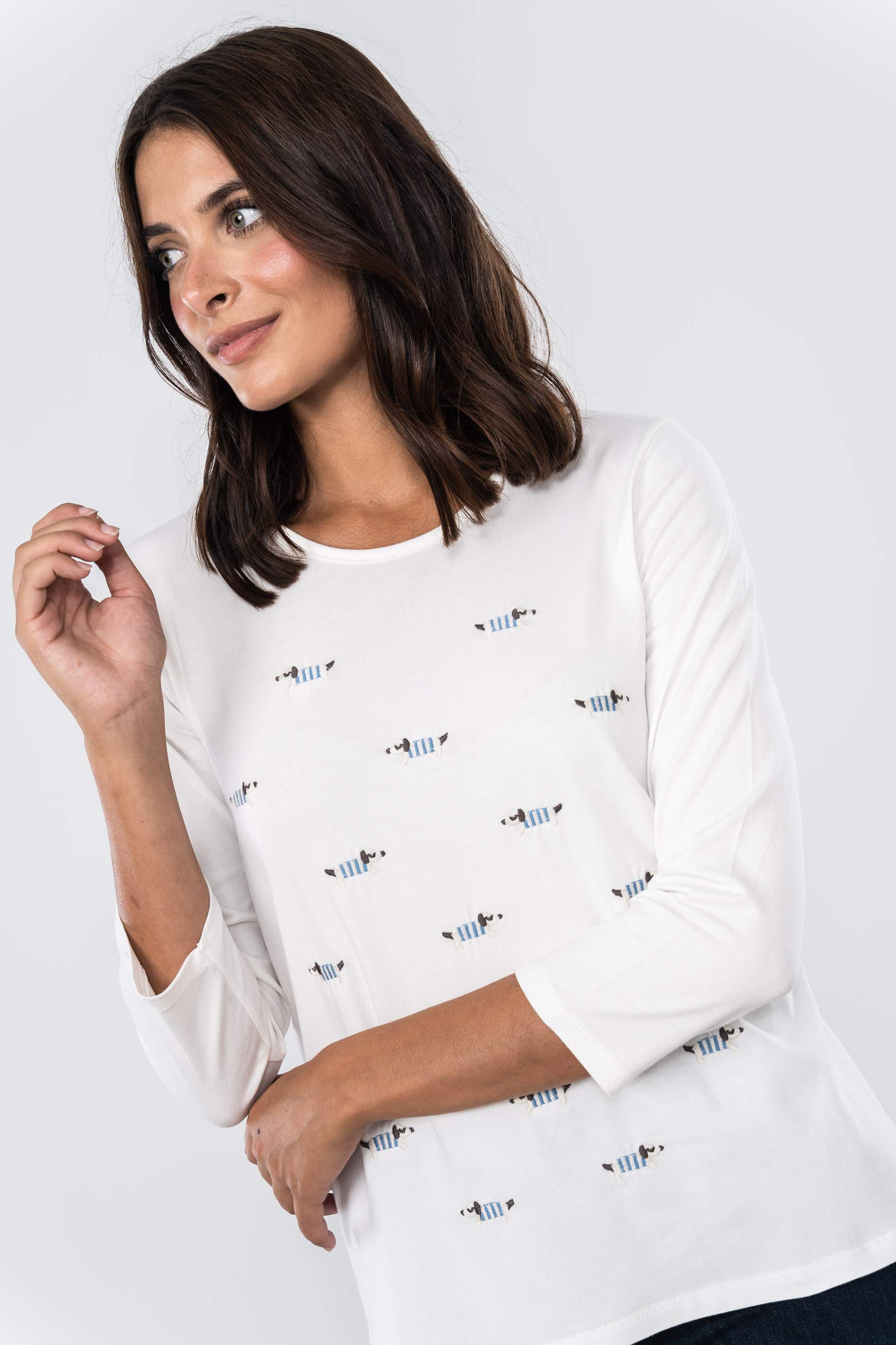 CAMISETA PERRITOS RAYA CRUDO