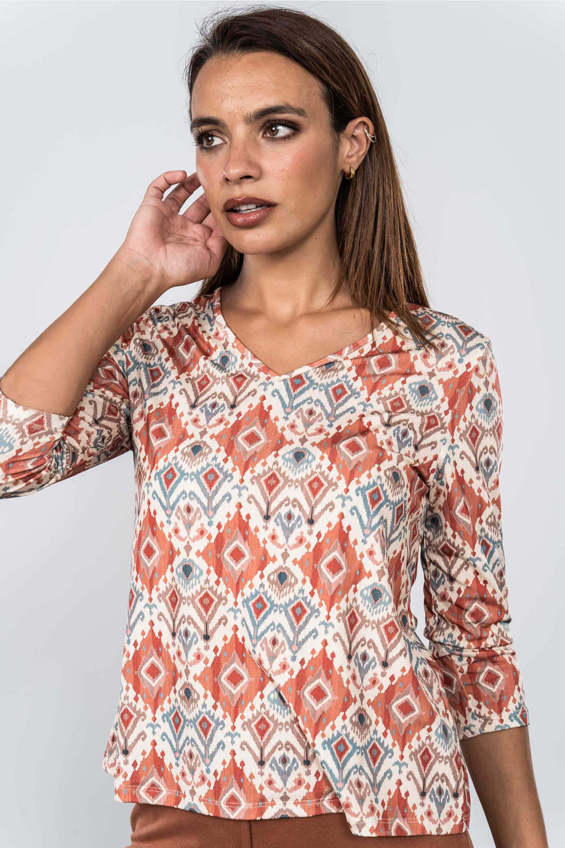CAMISETA ÉTNICO CORAL