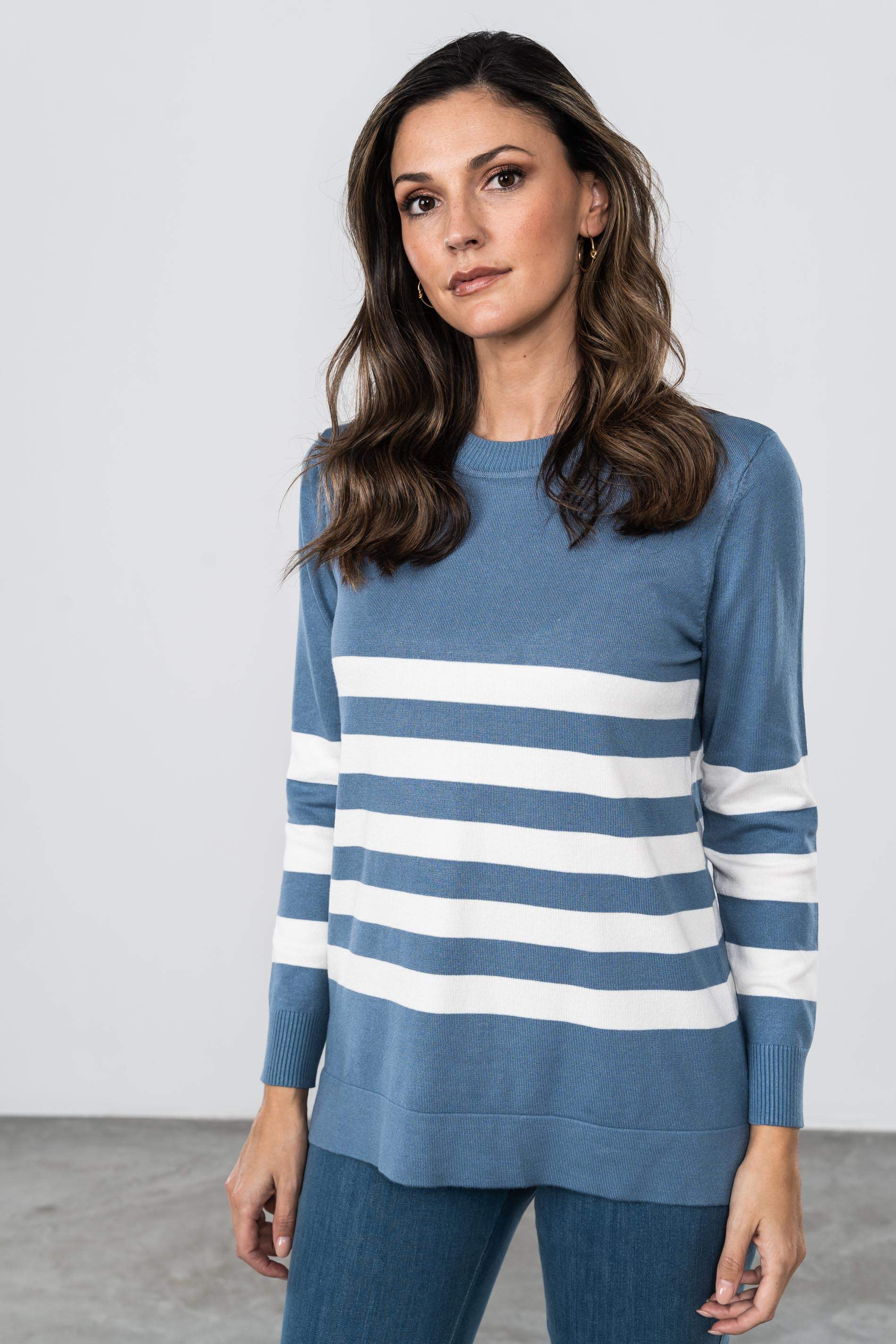 JERSEY BLOQUE RAYAS CELESTE