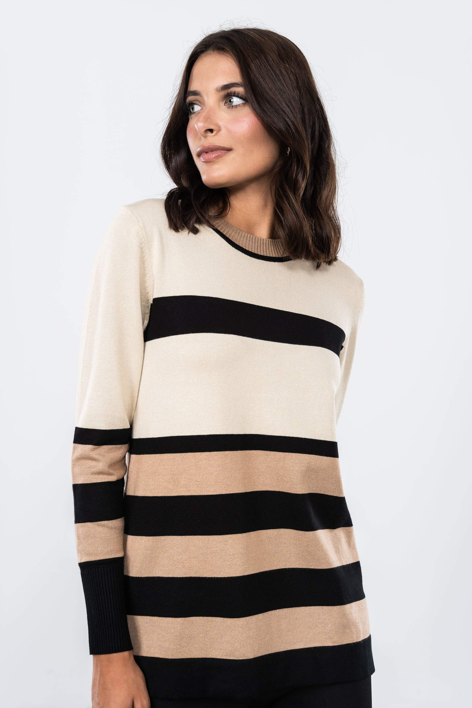 JERSEY RAYAS COMBINADAS BEIGE