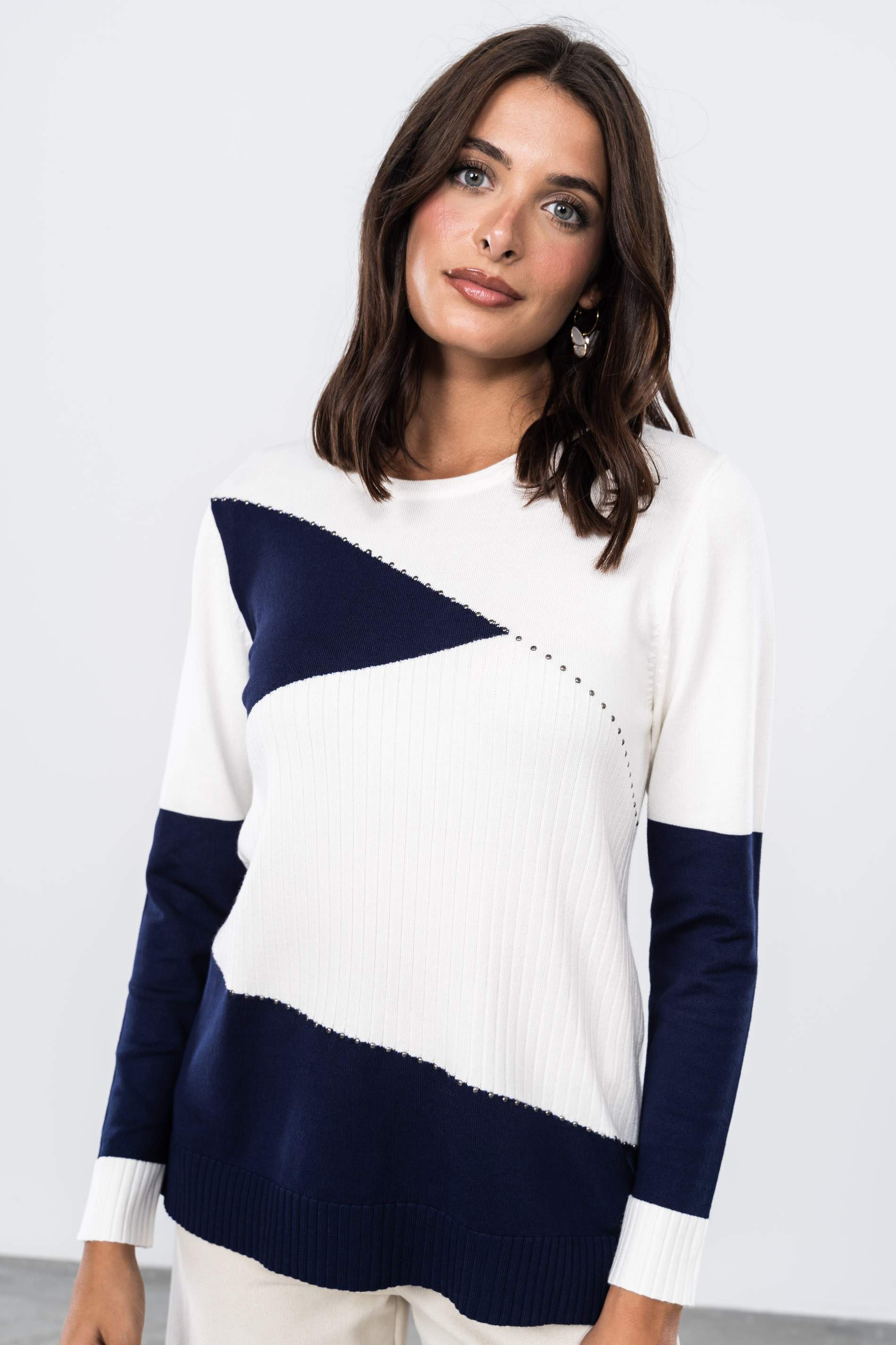 JERSEY BLOQUES TACHAS MARINO