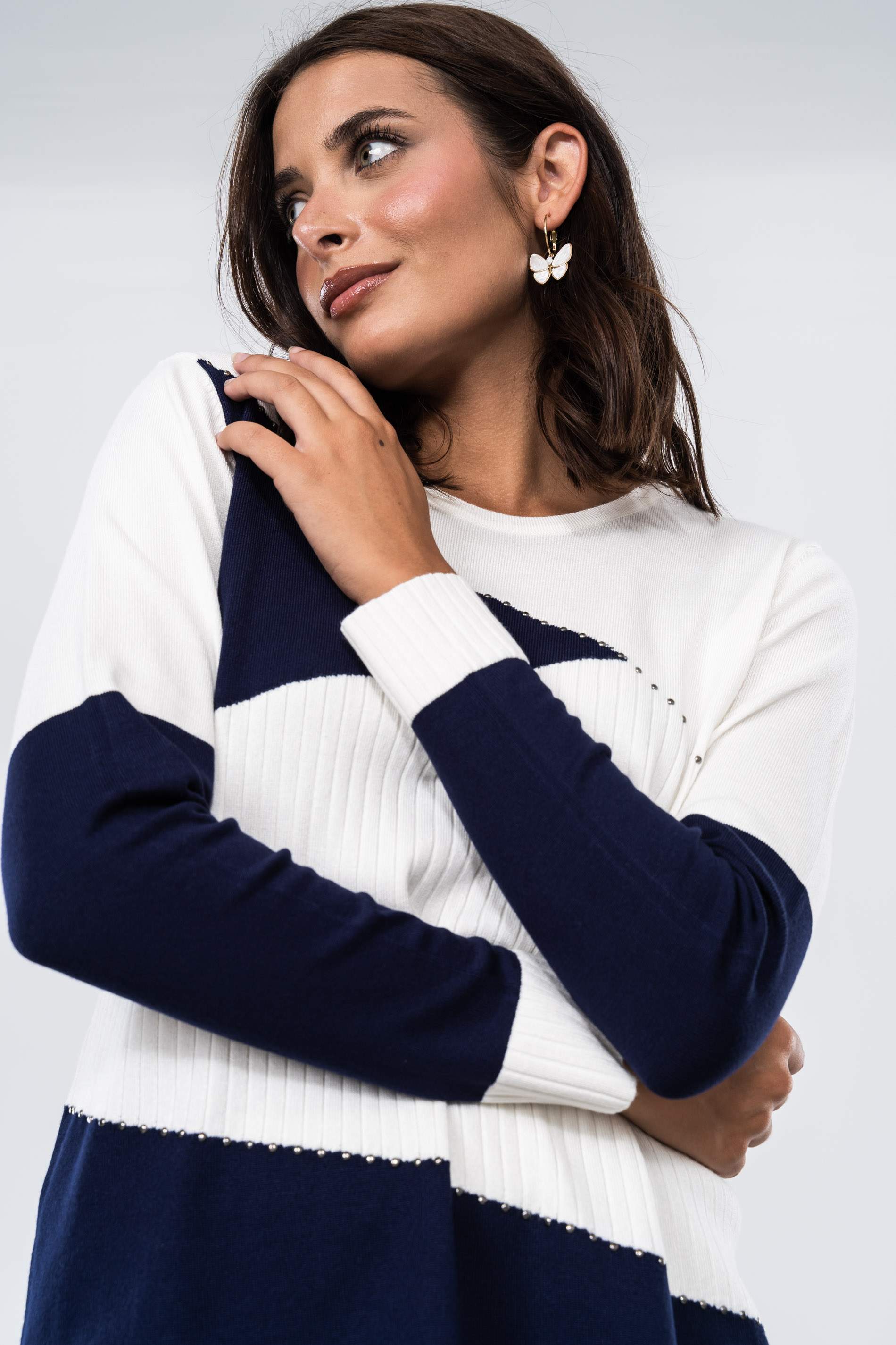 JERSEY BLOQUES TACHAS MARINO
