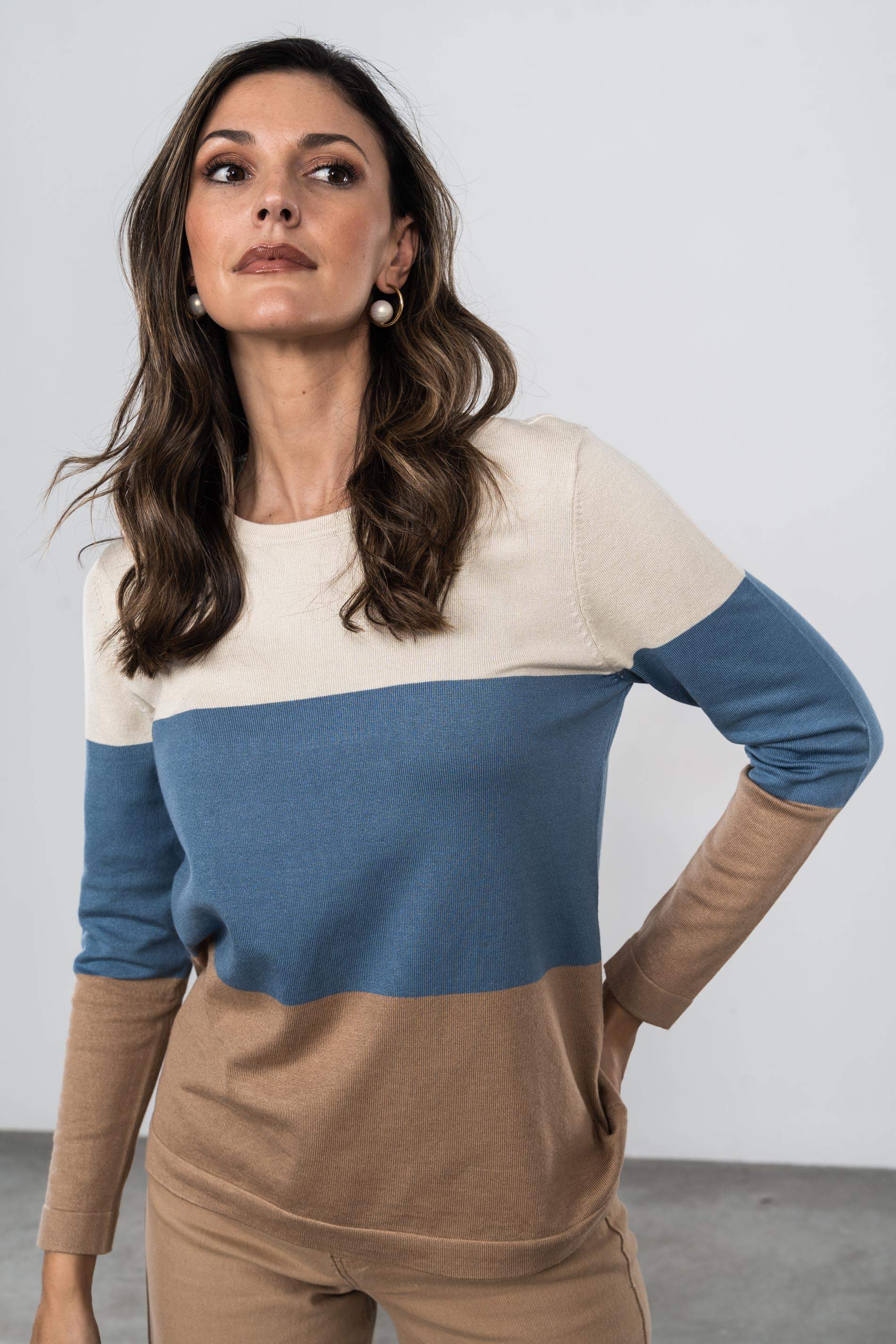 JERSEY BLOQUES COLOR CAMEL