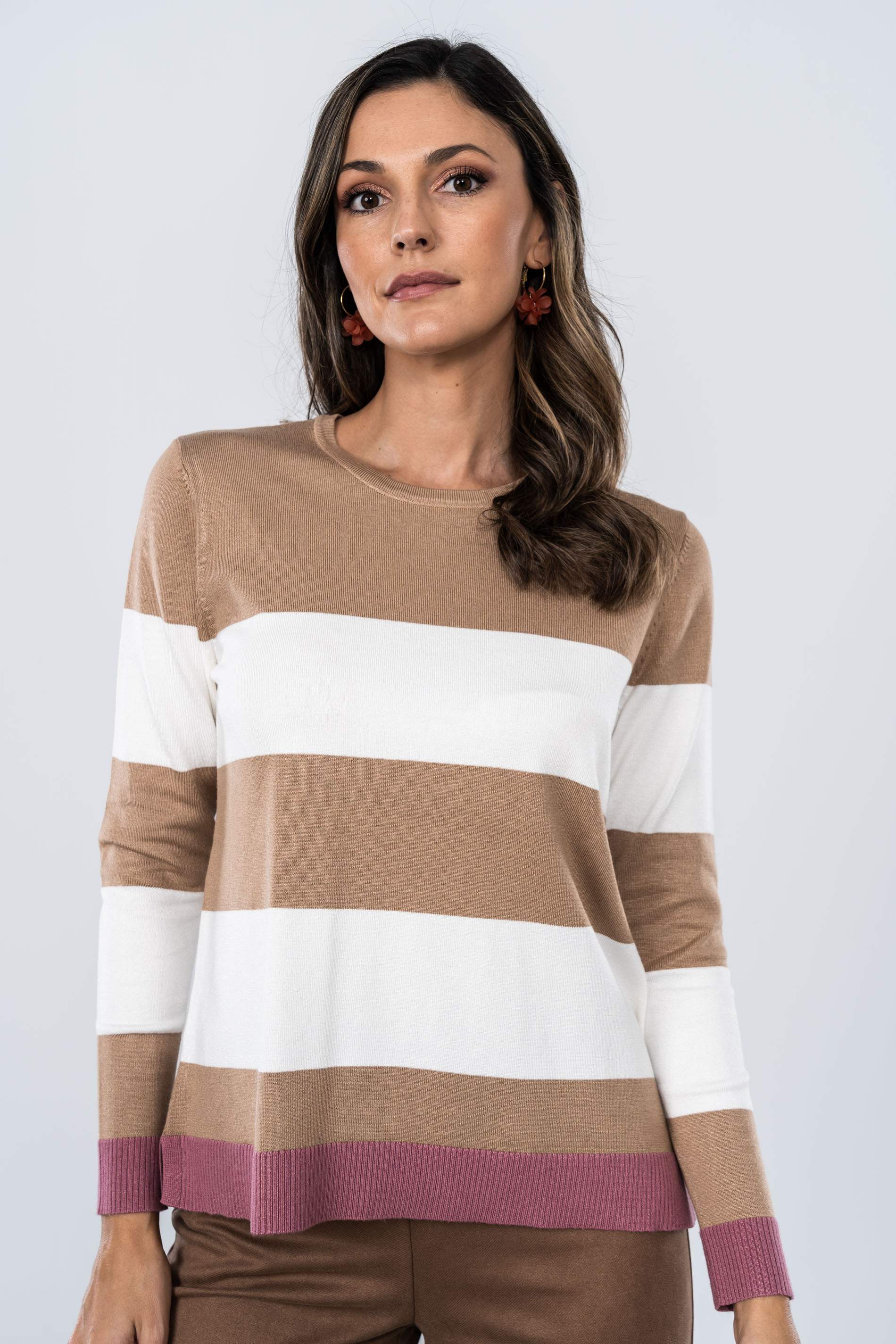 JERSEY RAYA ANCHA CONTRASTE CAMEL