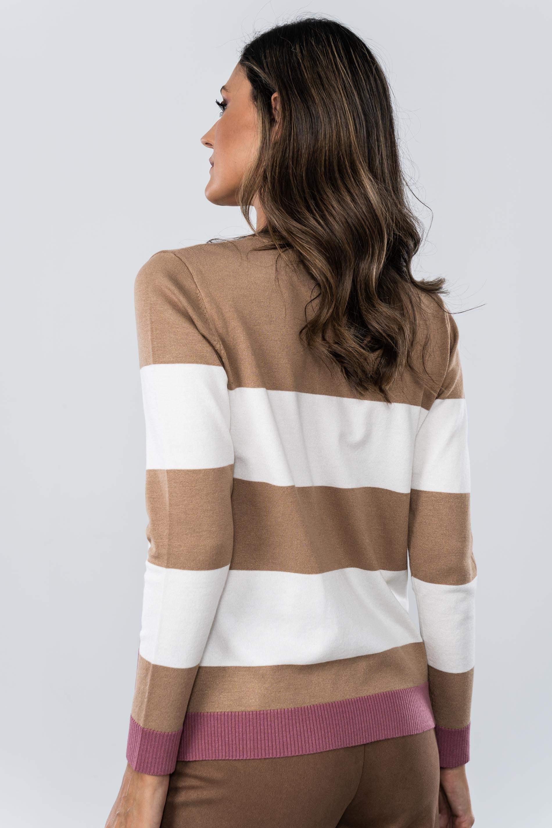 JERSEY RAYA ANCHA CONTRASTE CAMEL