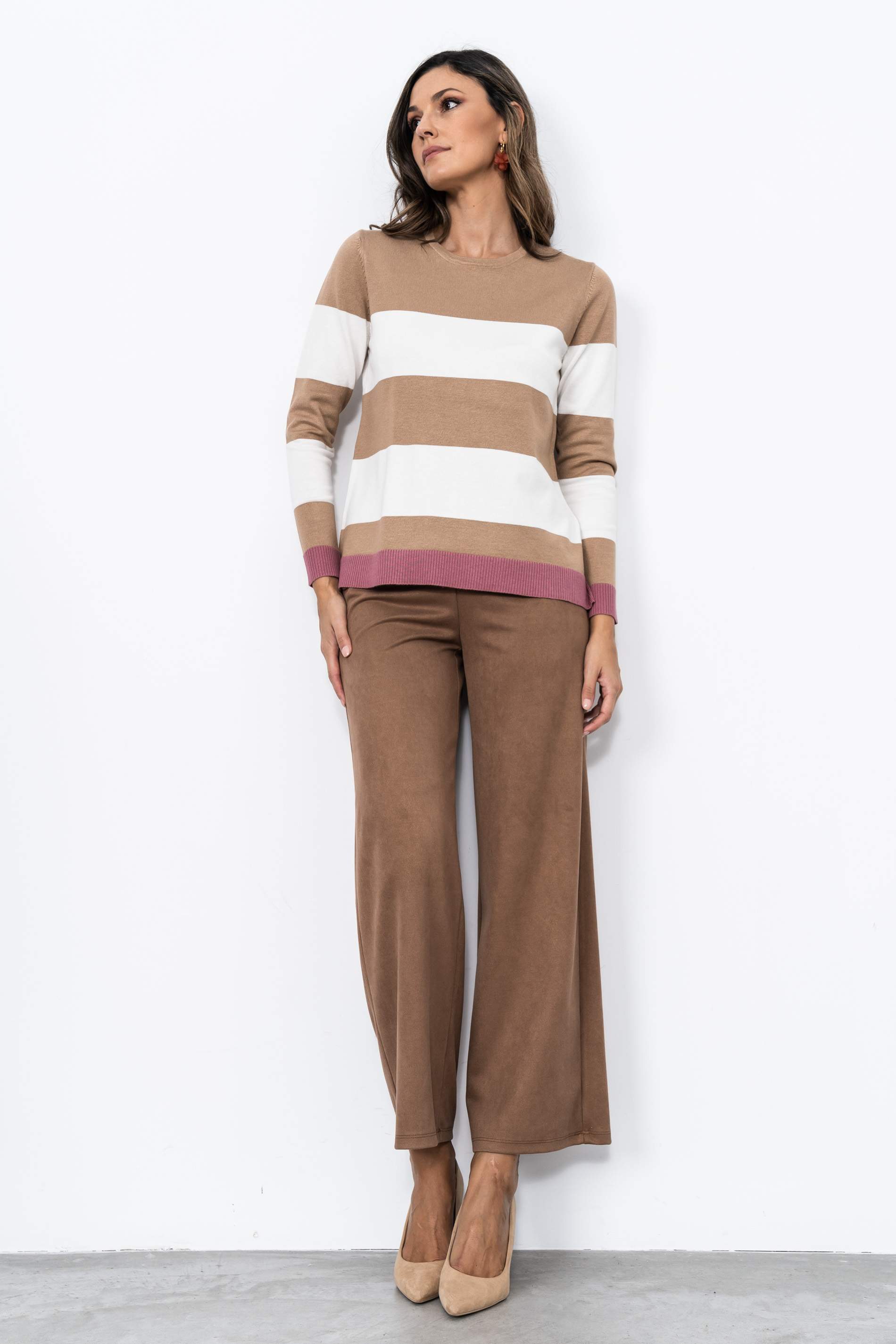 JERSEY RAYA ANCHA CONTRASTE CAMEL