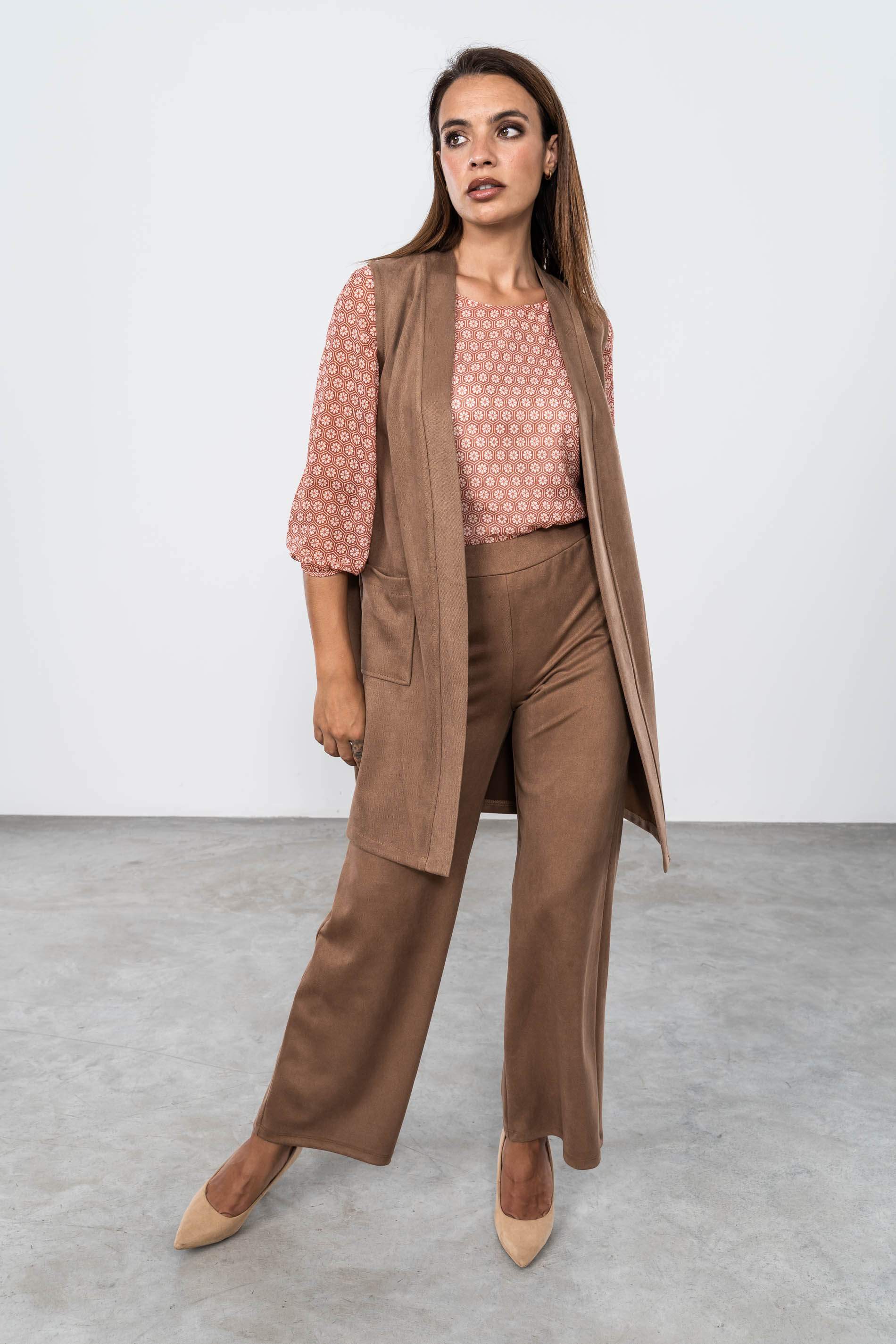 PANTALÓN ANCHO BOTONES TAUPE