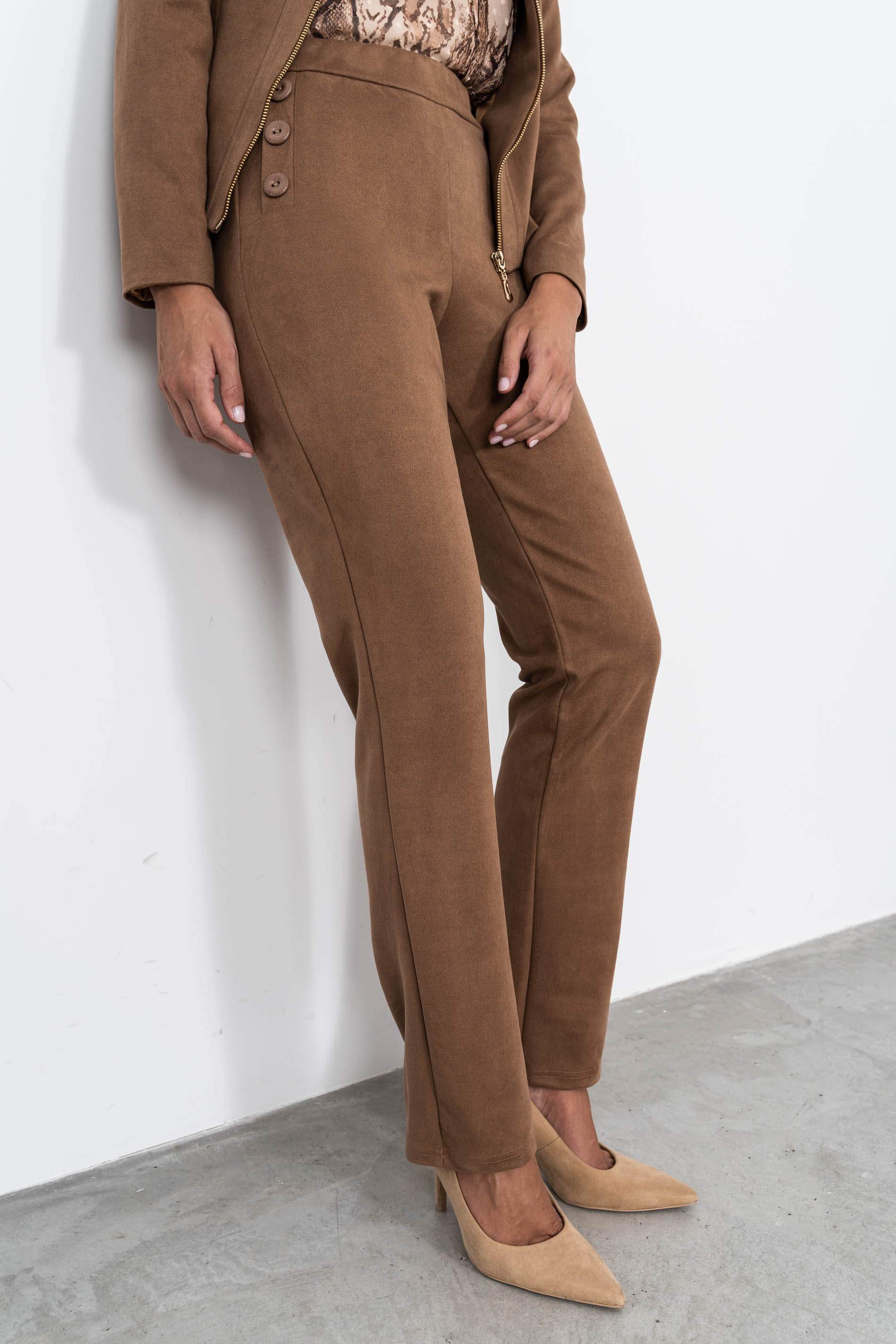 PANTALÓN BOTONES RECTO TAUPE