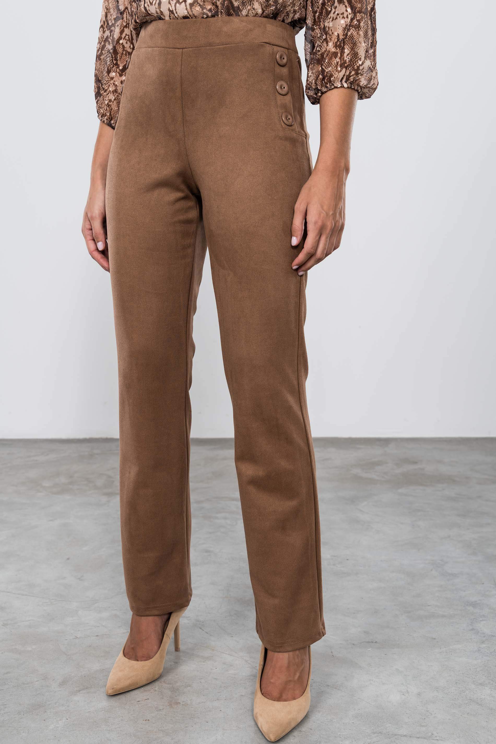 PANTALÓN BOTONES RECTO TAUPE