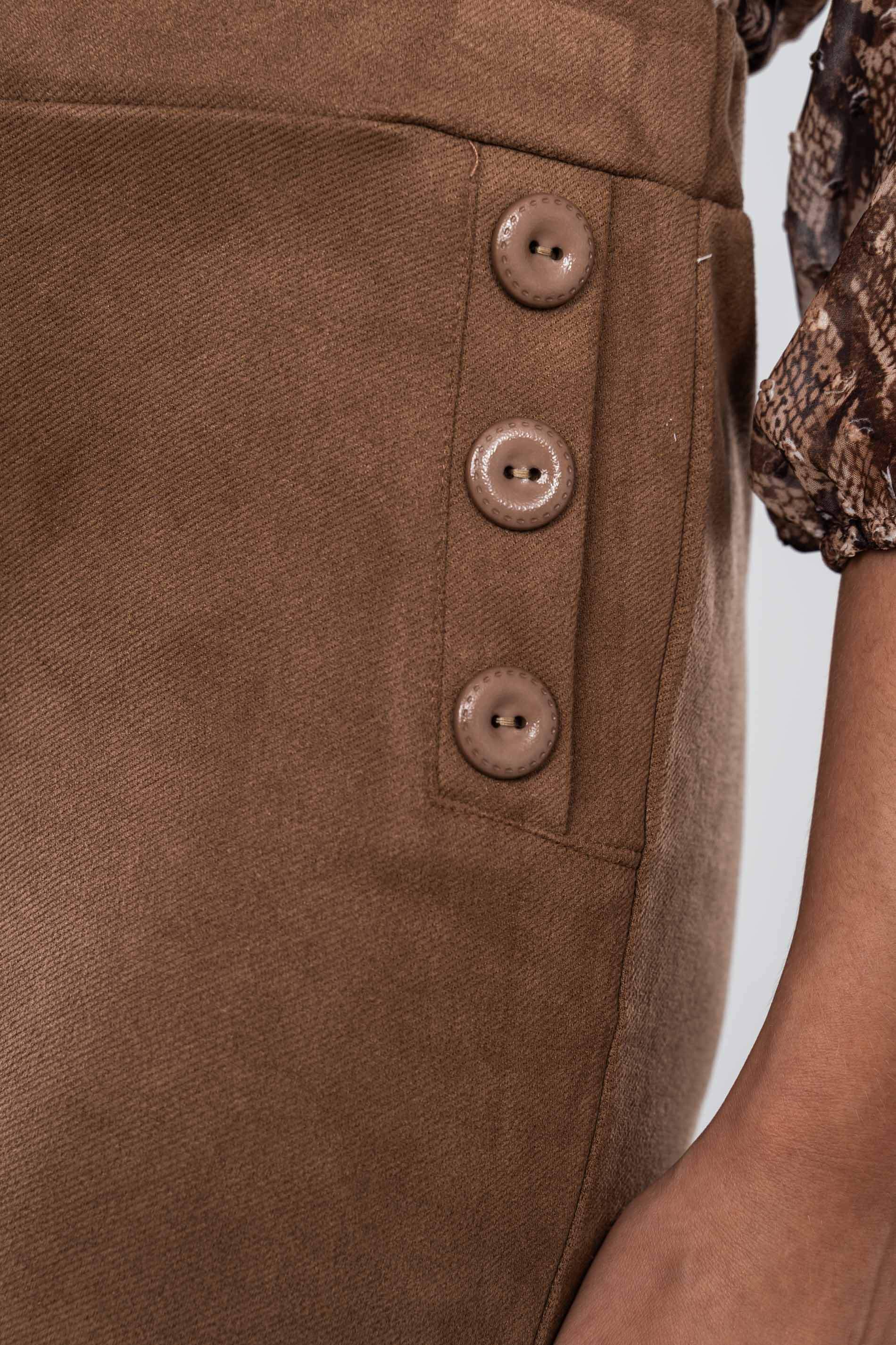 PANTALÓN BOTONES RECTO TAUPE