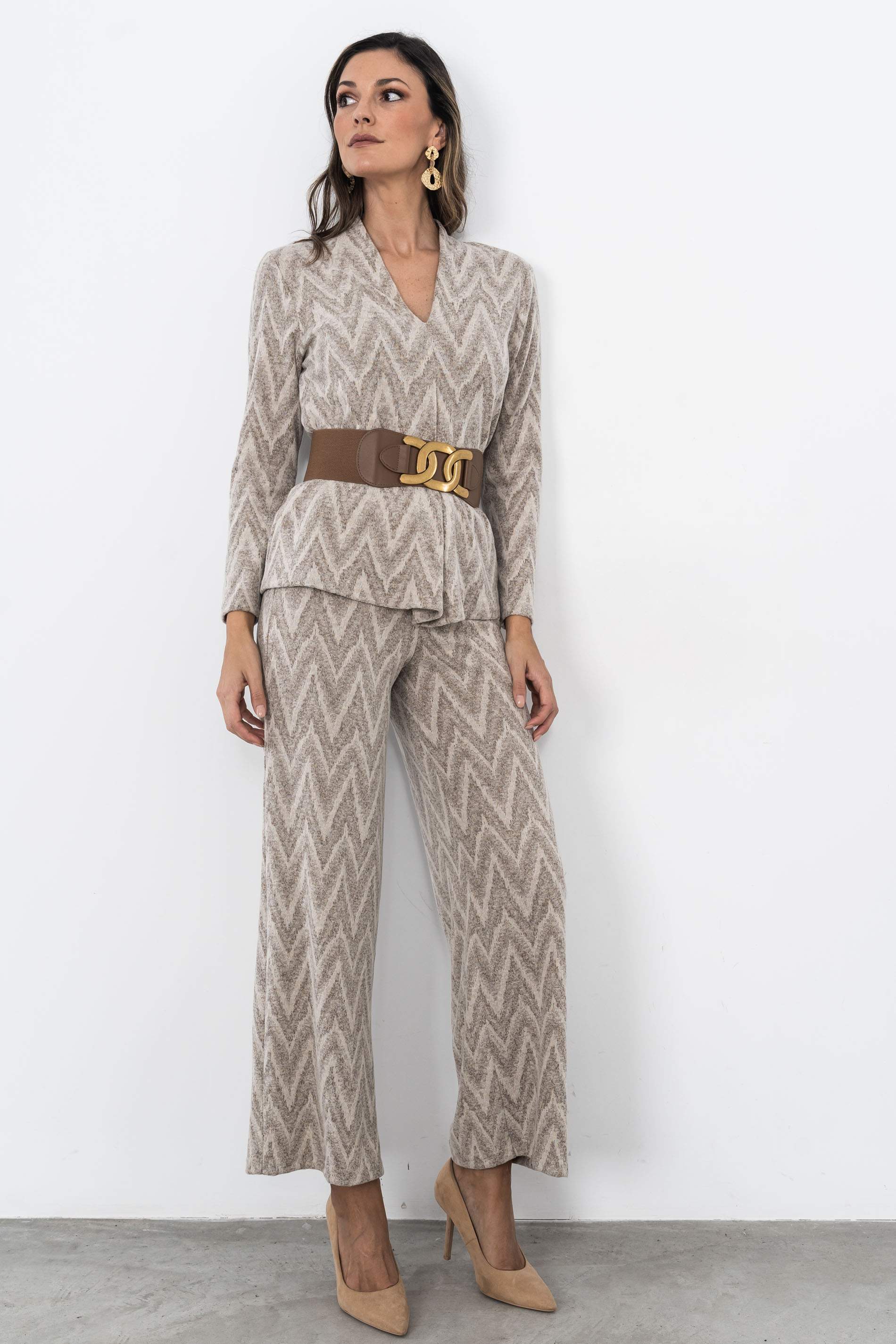 PANTALÓN PUNTO ESTAMPADO ZIG ZAG