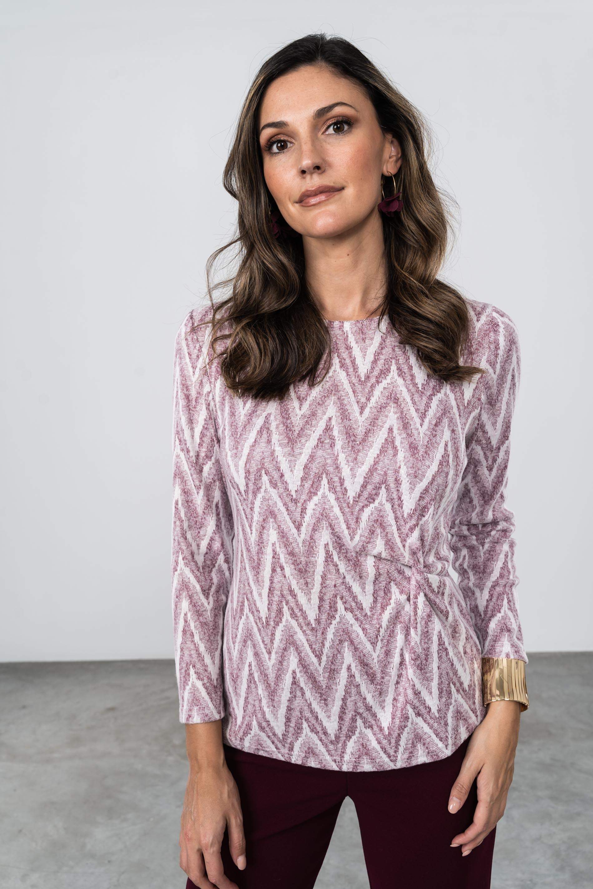 JERSEY PUNTO DETALLE NUDO ZIG ZAG ROSA