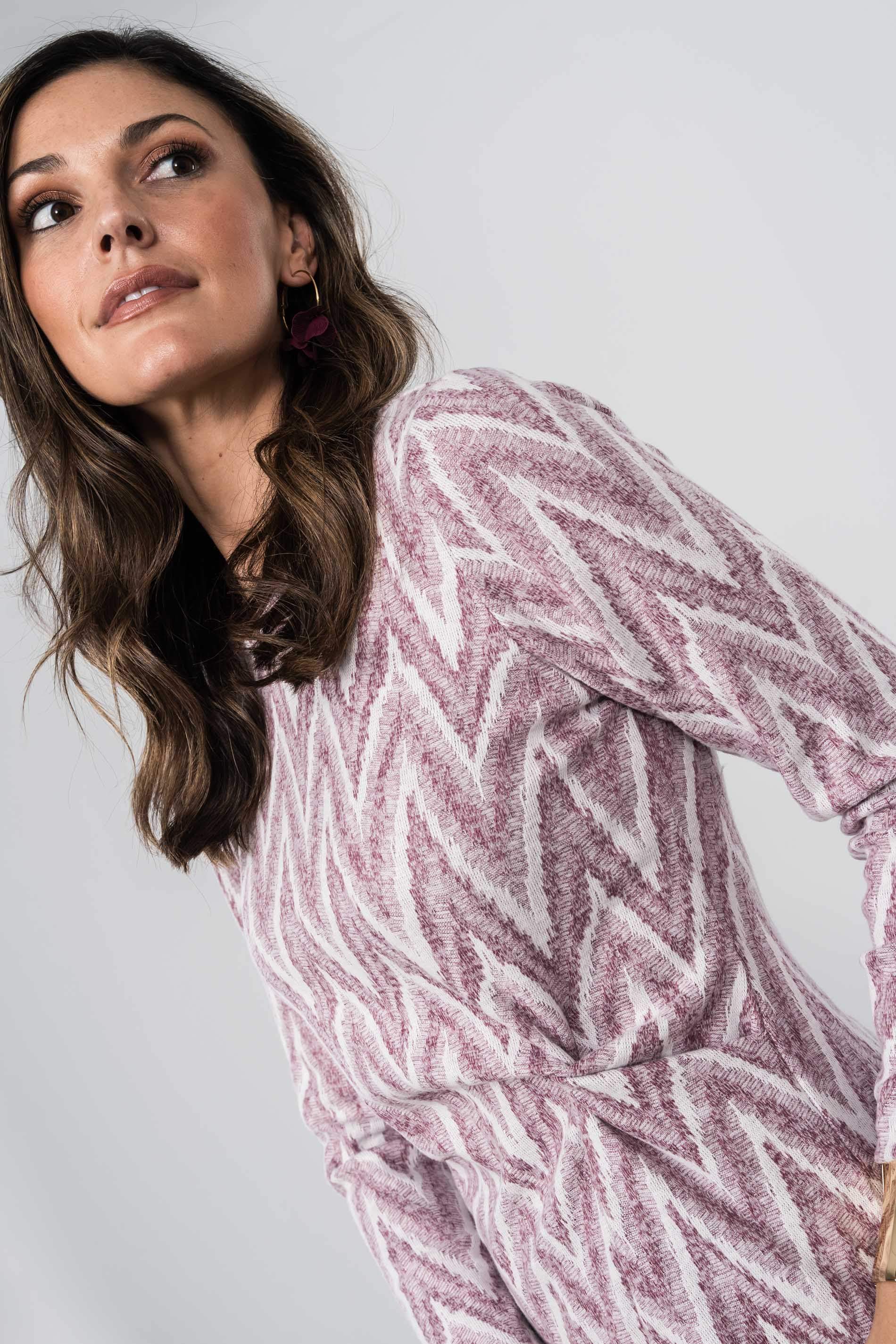JERSEY PUNTO DETALLE NUDO ZIG ZAG ROSA