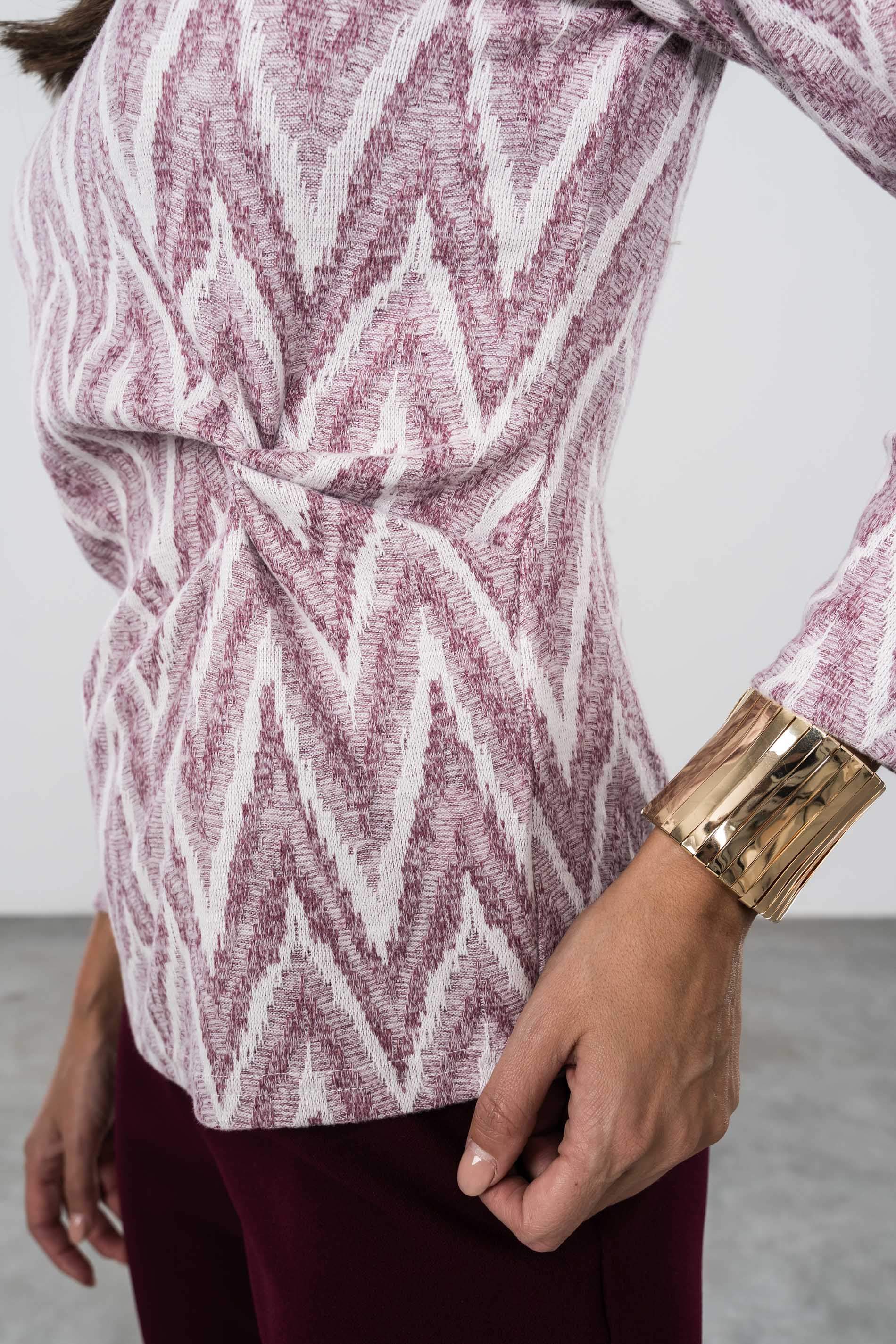 JERSEY PUNTO DETALLE NUDO ZIG ZAG ROSA