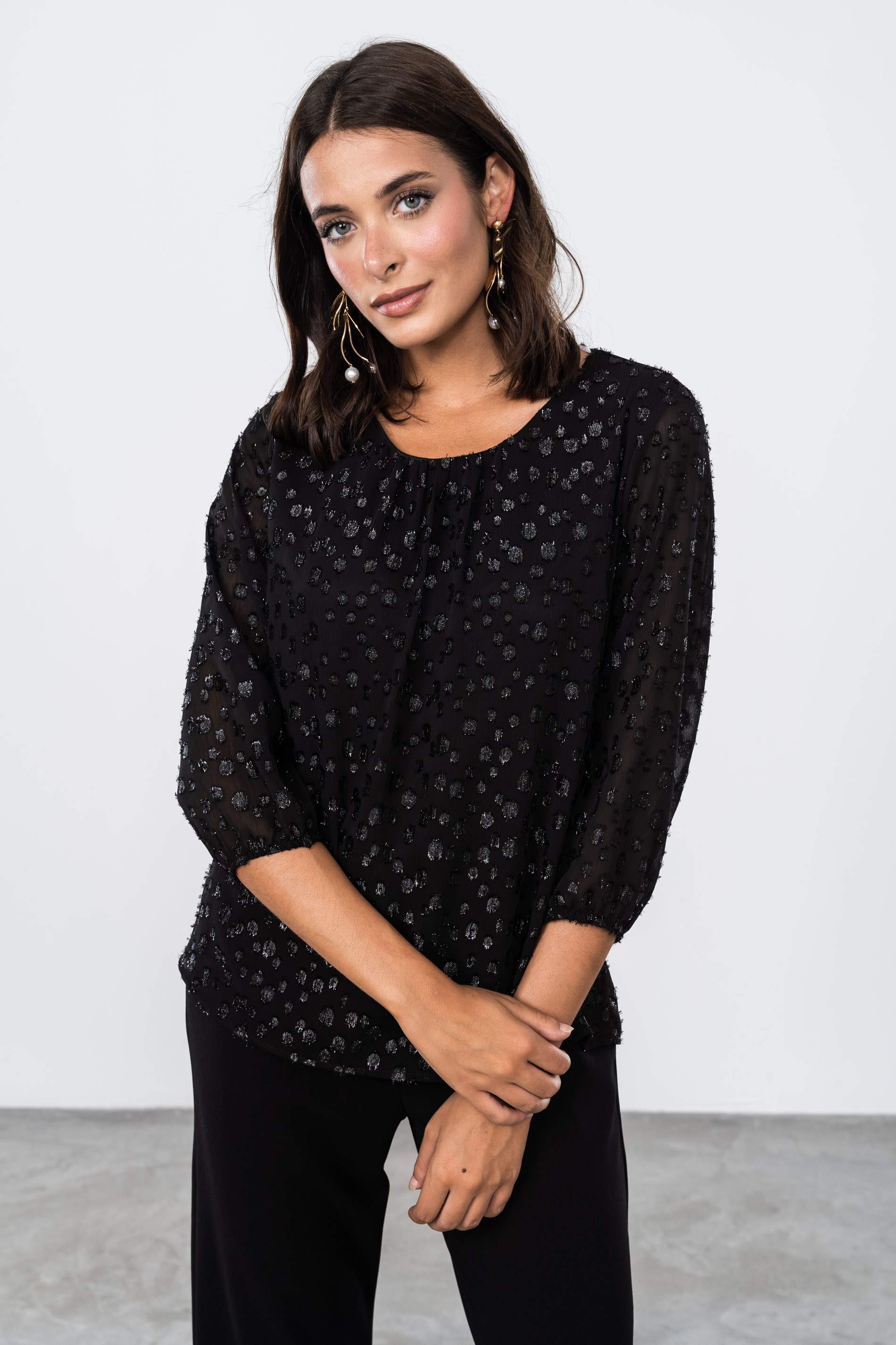 BLUSA DESFLECADA LUREX