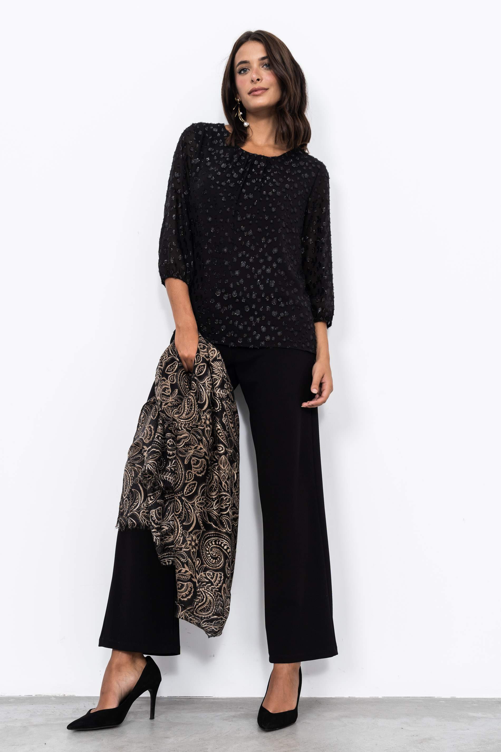 BLUSA DESFLECADA LUREX