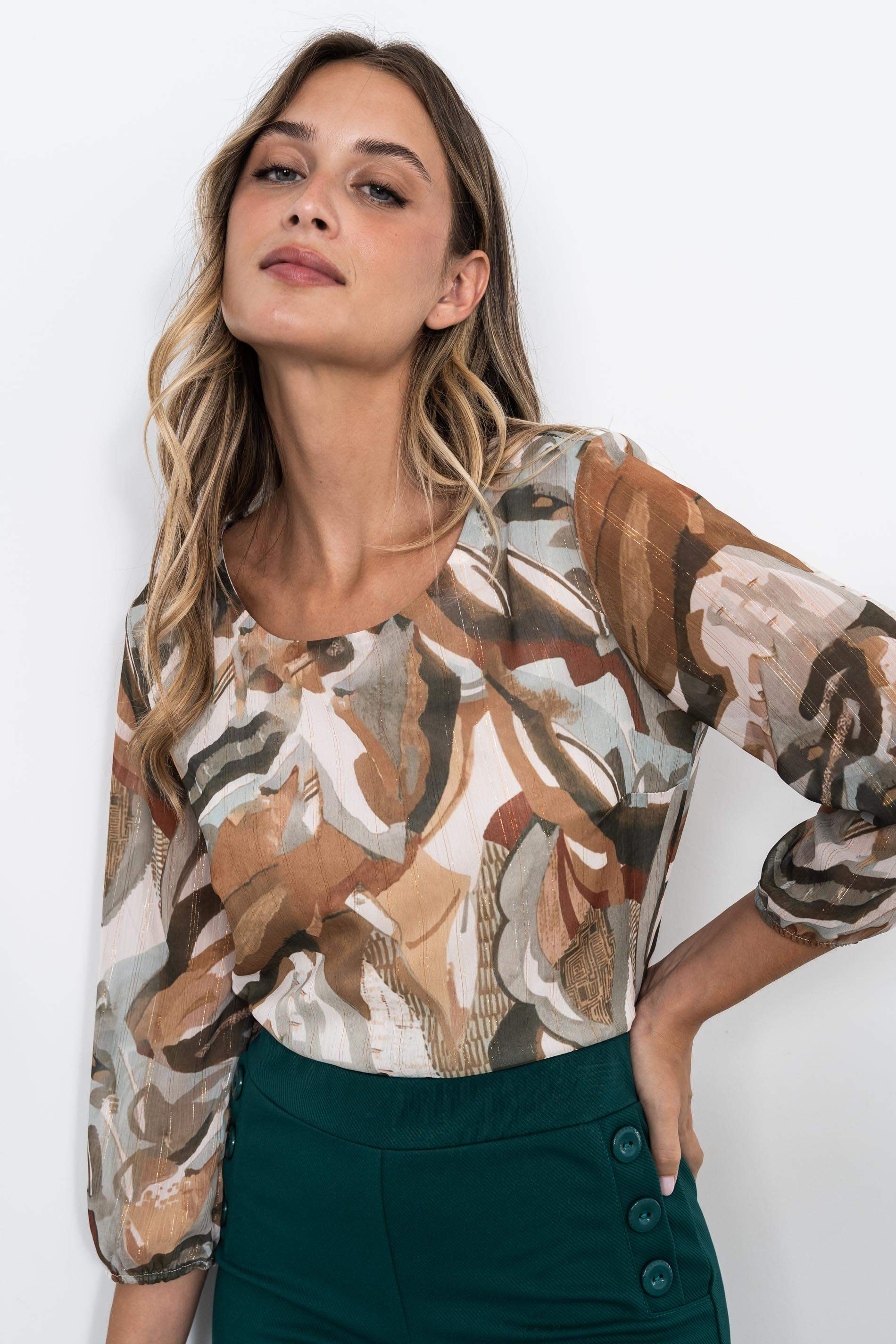 BLUSA DIBUJO ABSTRACTO LUREX