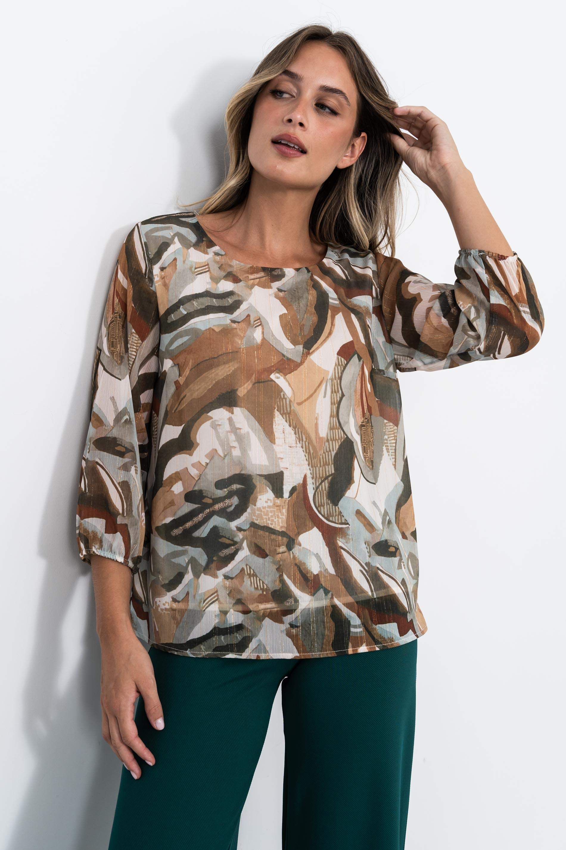 BLUSA DIBUJO ABSTRACTO LUREX