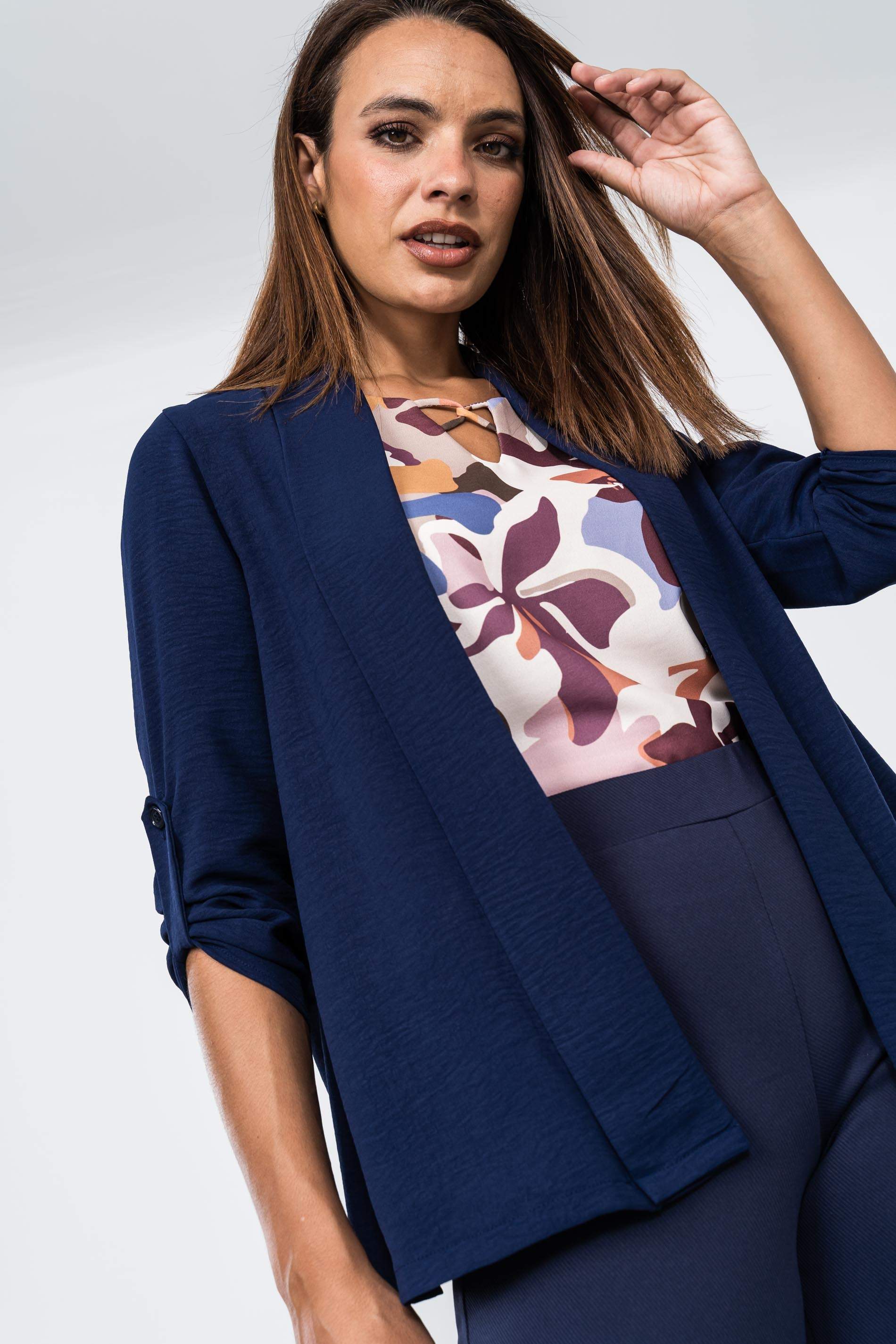 BLUSA ESTAMPADA FLOR MALVA
