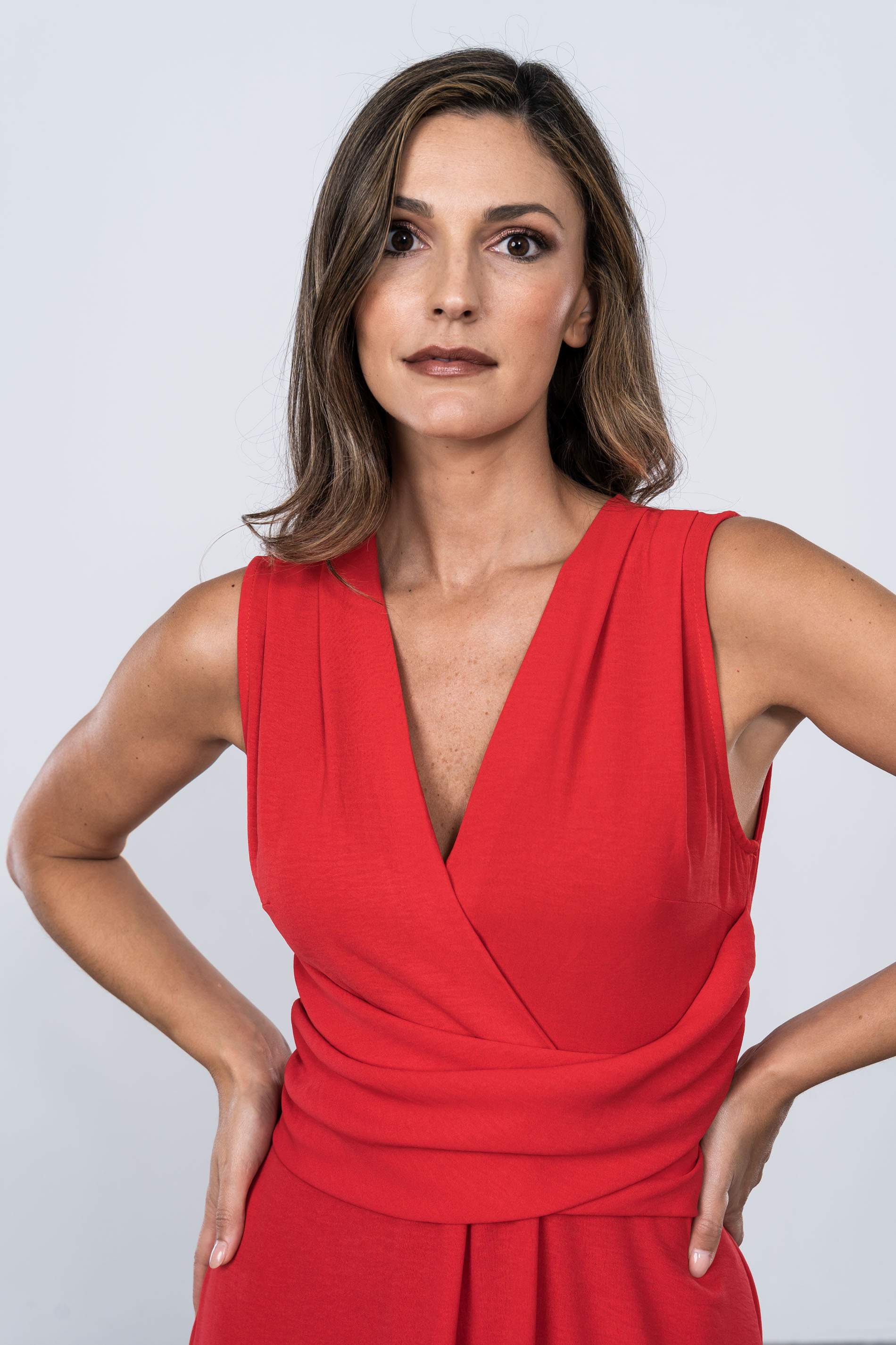 VESTIDO FRUNCE CINTURA MANGA SISA ROJO