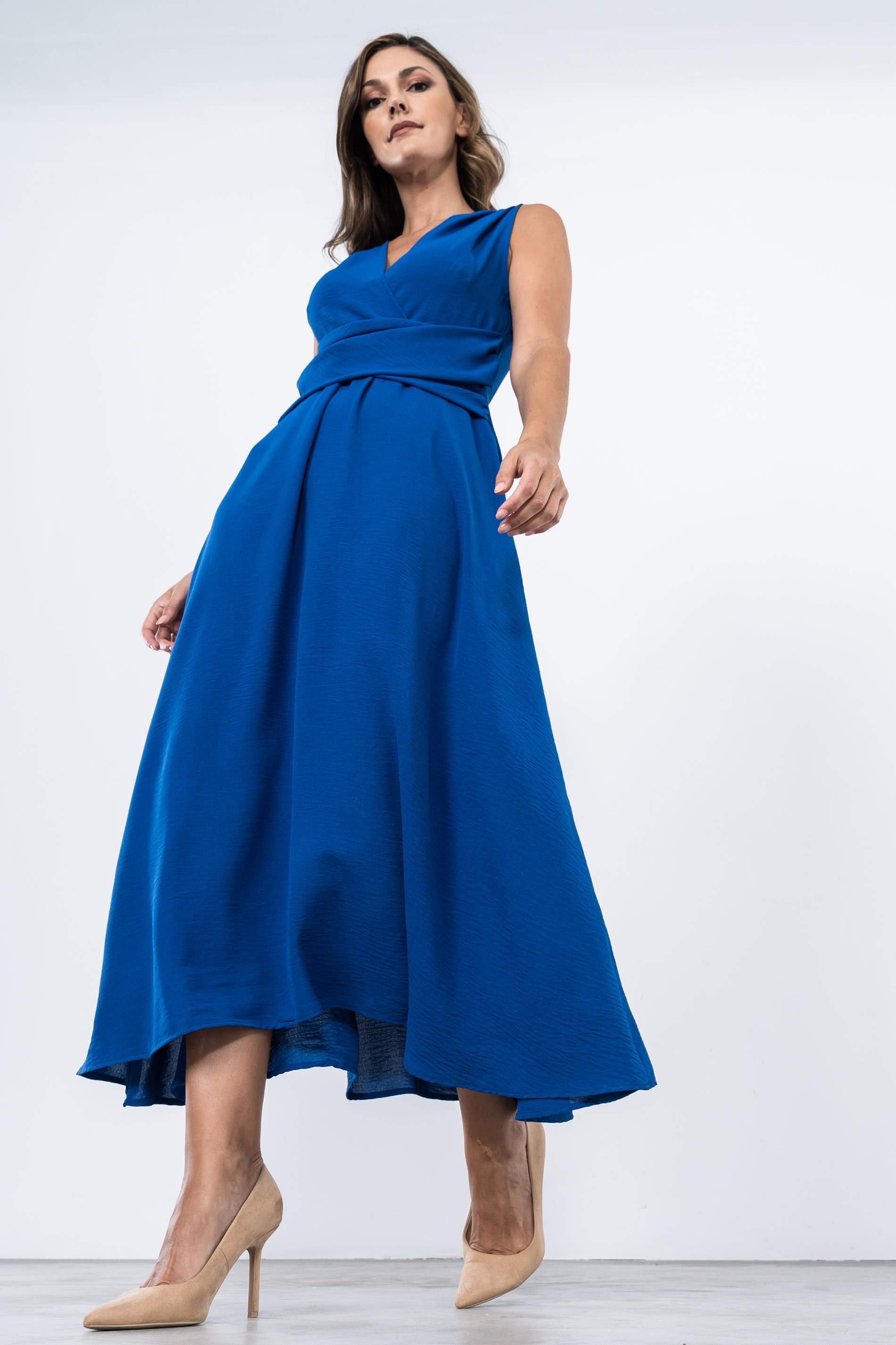 VESTIDO FRUNCE CINTURA MANGA SISA TINTA