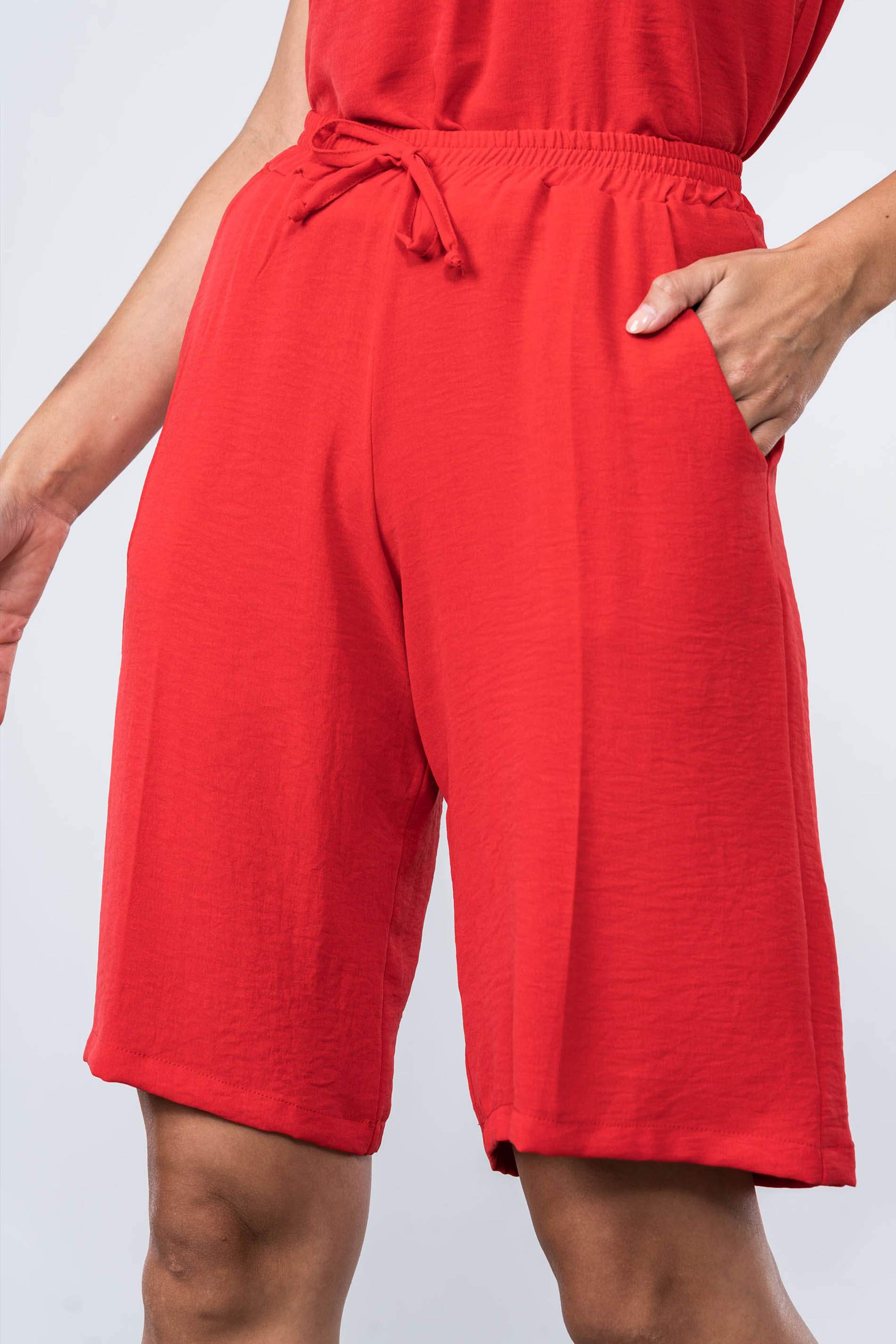 BERMUDA GOMA CINTURA ROJO