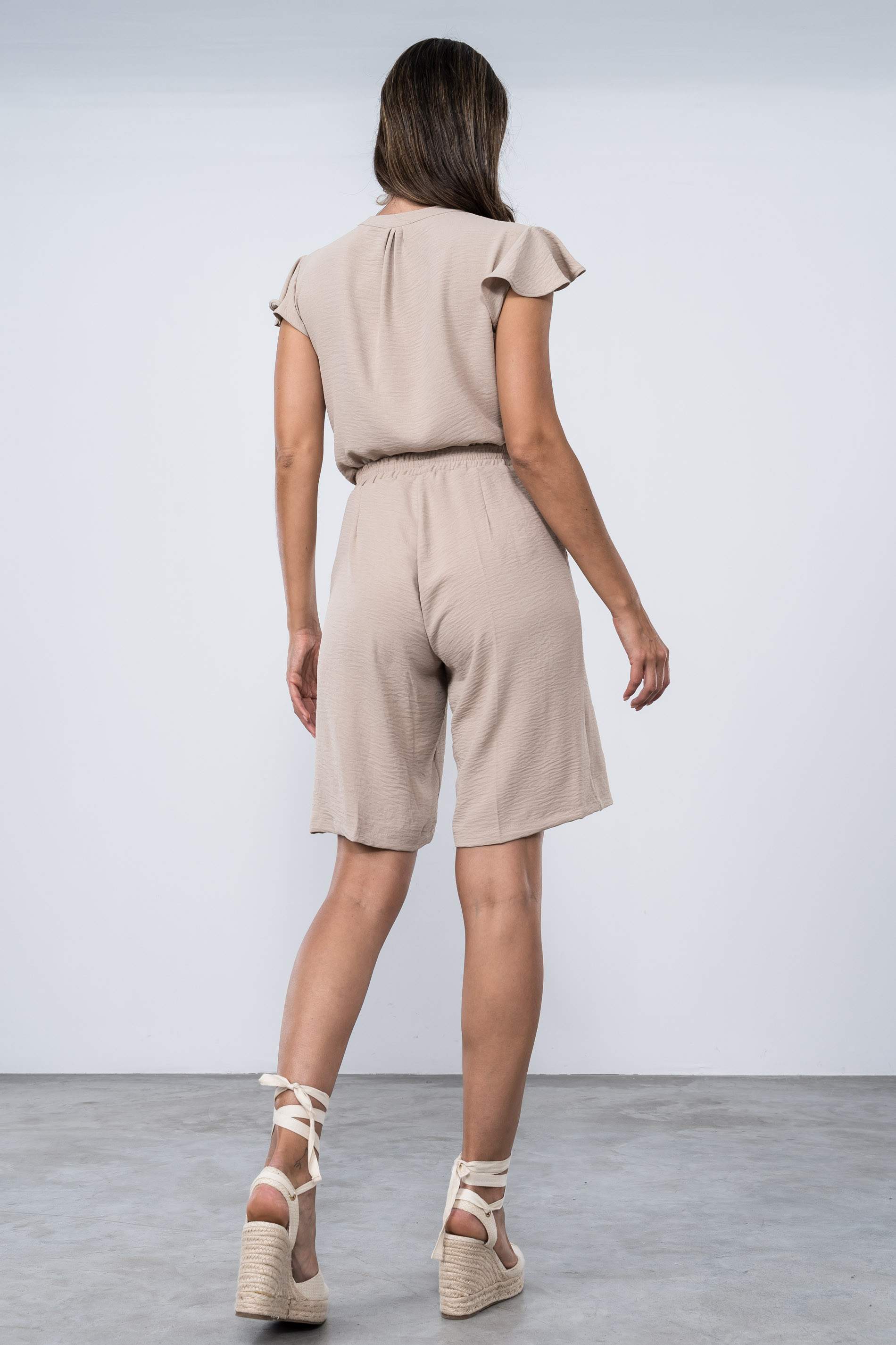 BERMUDA GOMA CINTURA BEIGE