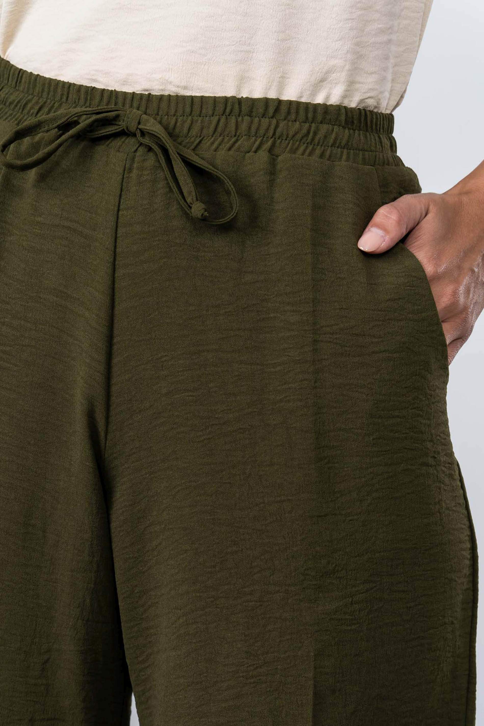 BERMUDA GOMA CINTURA KAKI