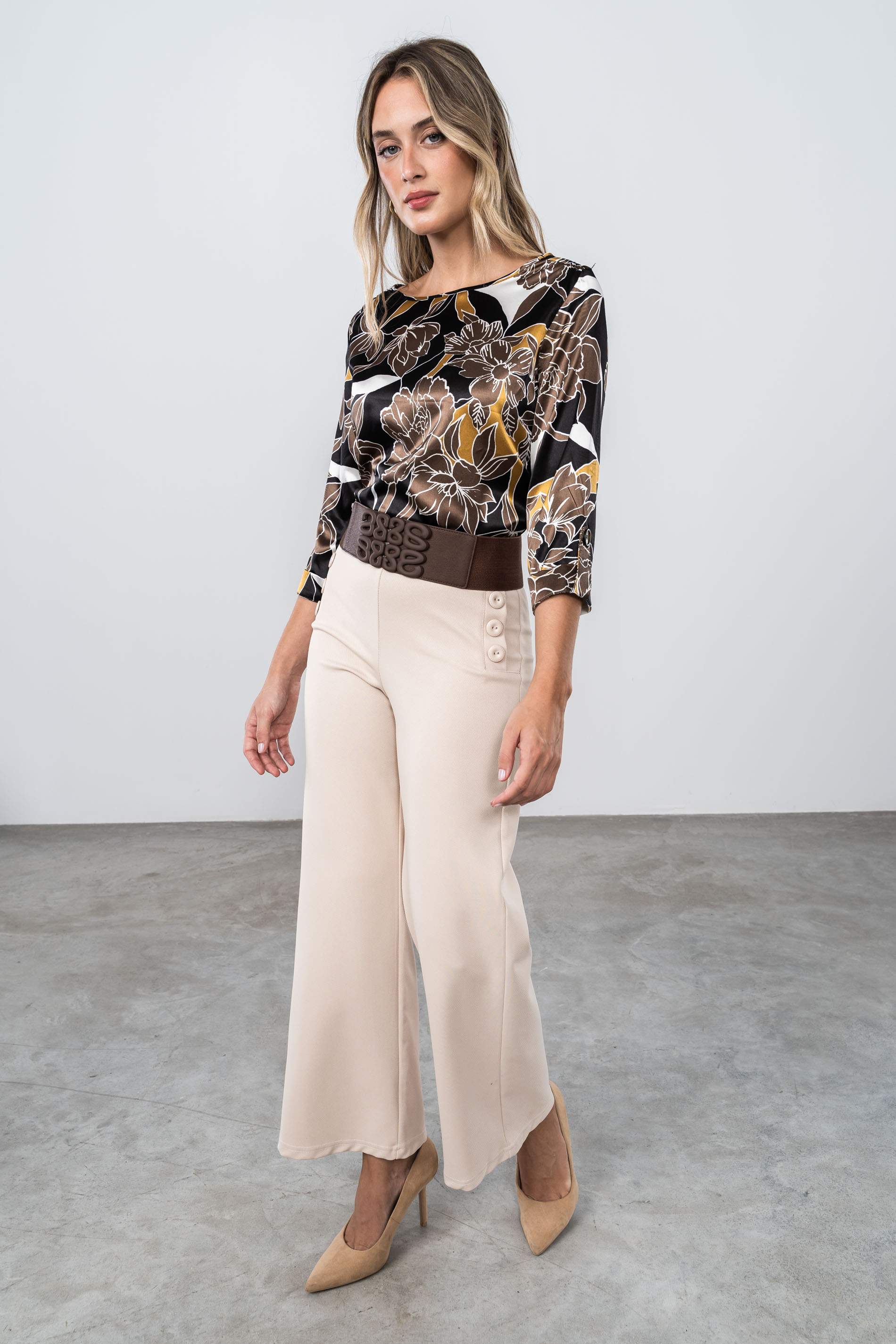 BLUSA SATINADA TRABILLAS NEGRO