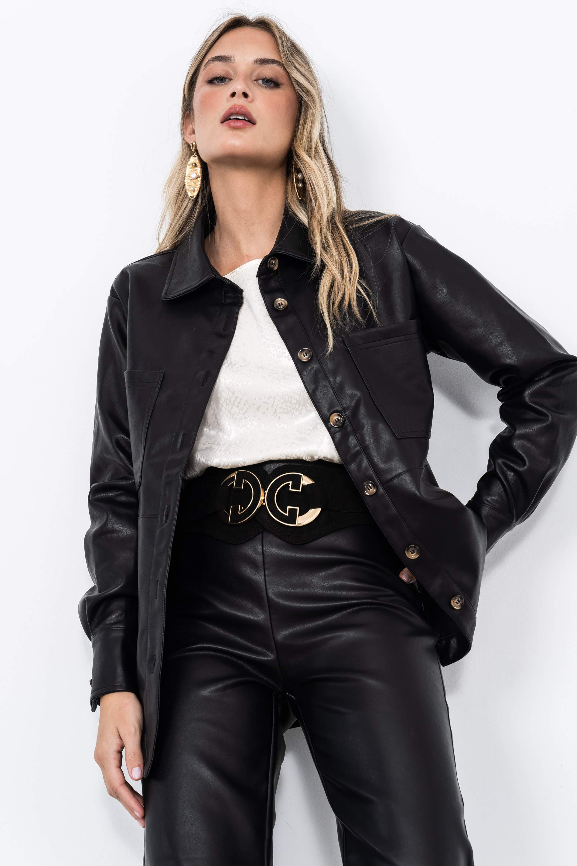 BLUSA SATINADA JACQUARD CRUDO