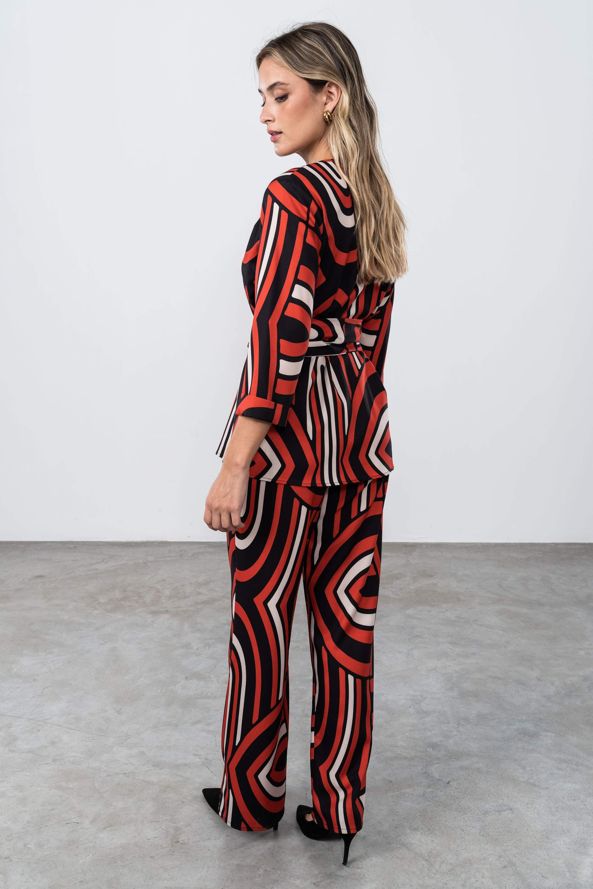 PANTALÓN GEOMÉTRICOS ROJO