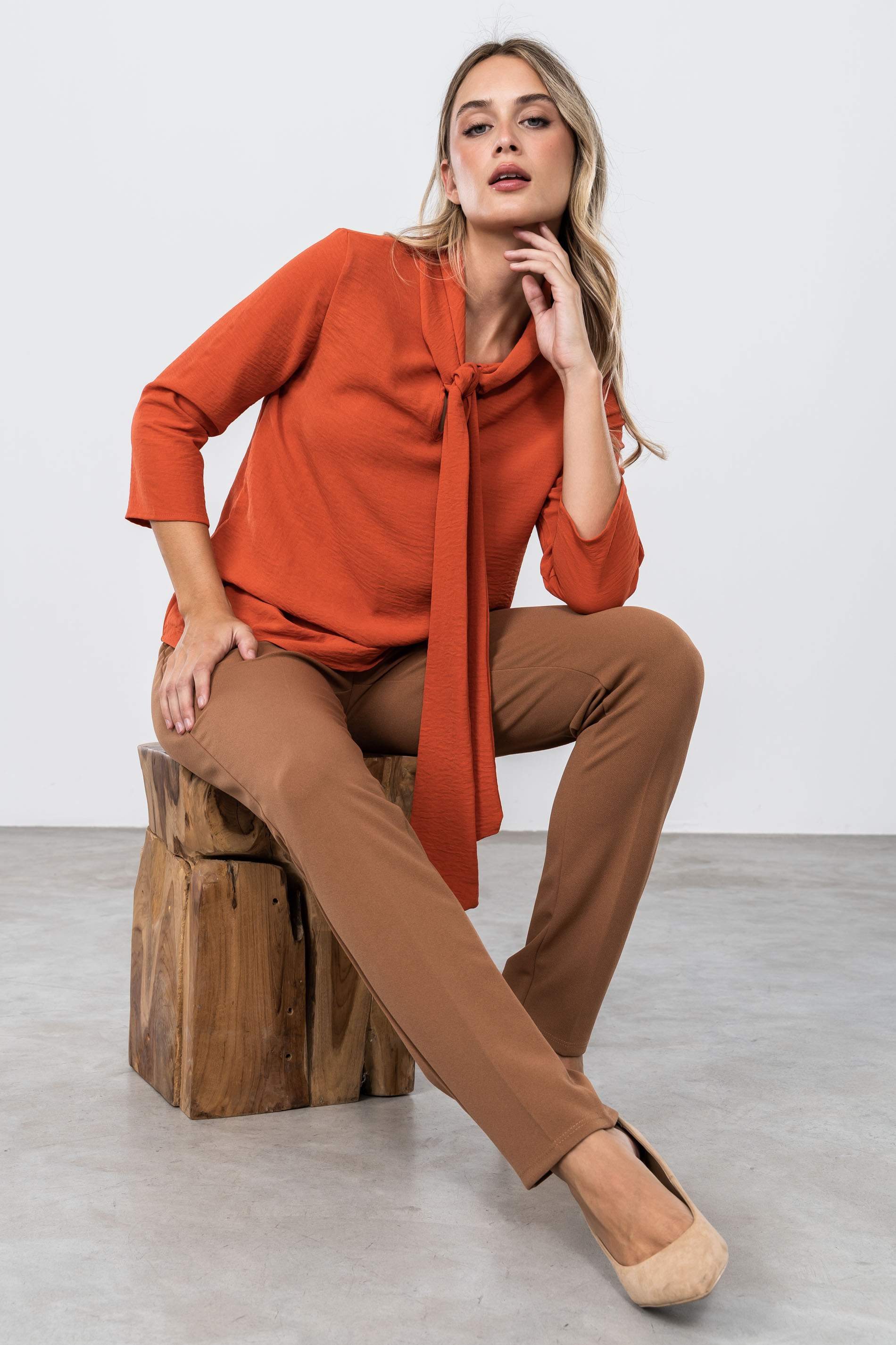 PANTALÓN CINTURA ELÁSTICA CAMEL